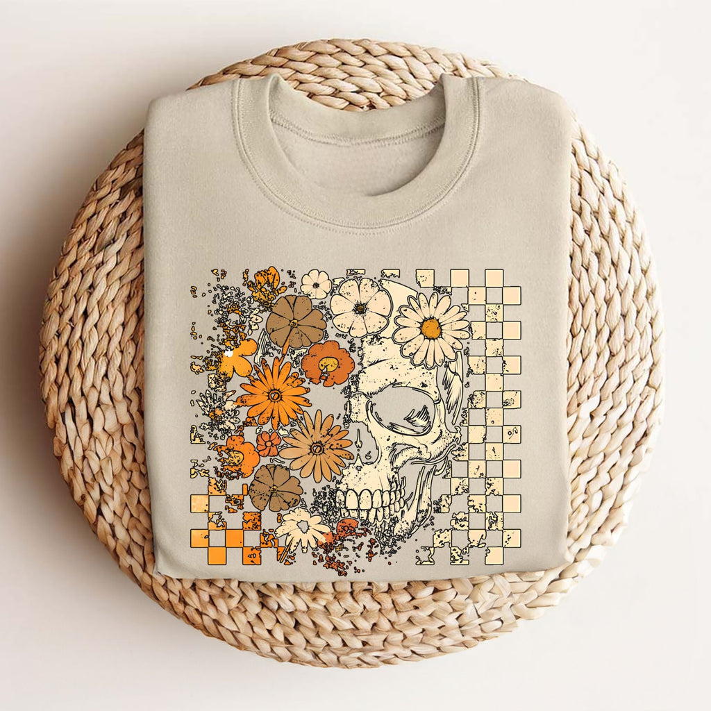 Pasimax Skull and Flowers T-Shirt — lifestyle context