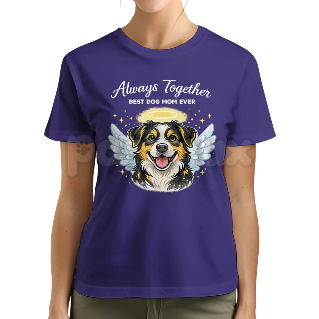 "Always Together" Custom Dog Face T-Shirt – Best Dog Mom Ever Personalized Graphic Tee, Premium 100% Cotton Pet Lover Top, Soft Lived-In Heavyweight Dog Mama Shirt, Made in USA