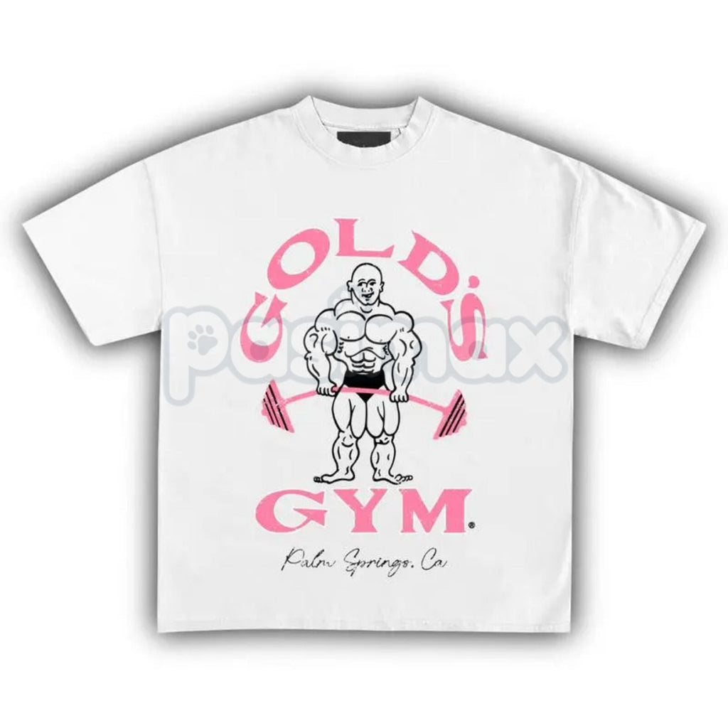 Pasimax Vintage 90s Gold’s Gym Palm Springs T-Shirt - Gold's Gym California Graphic Tee, Old School Bodybuilding Unisex Shirt