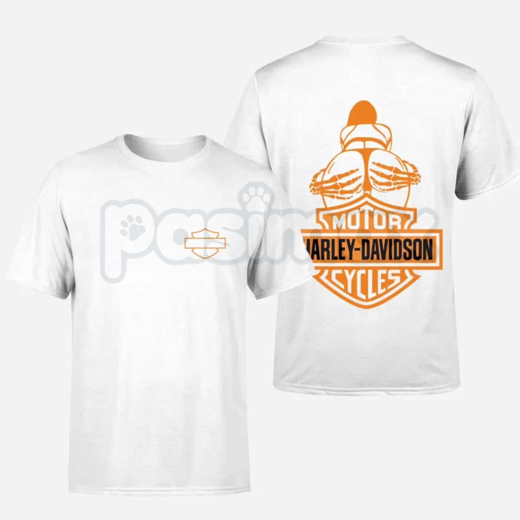 Pasimax "Barley Chick" Biker Style Men's T-Shirt - Vintage Motorcycle Graphic Tee, Rugged Chopper & Cafe Racer Shirt, Premium