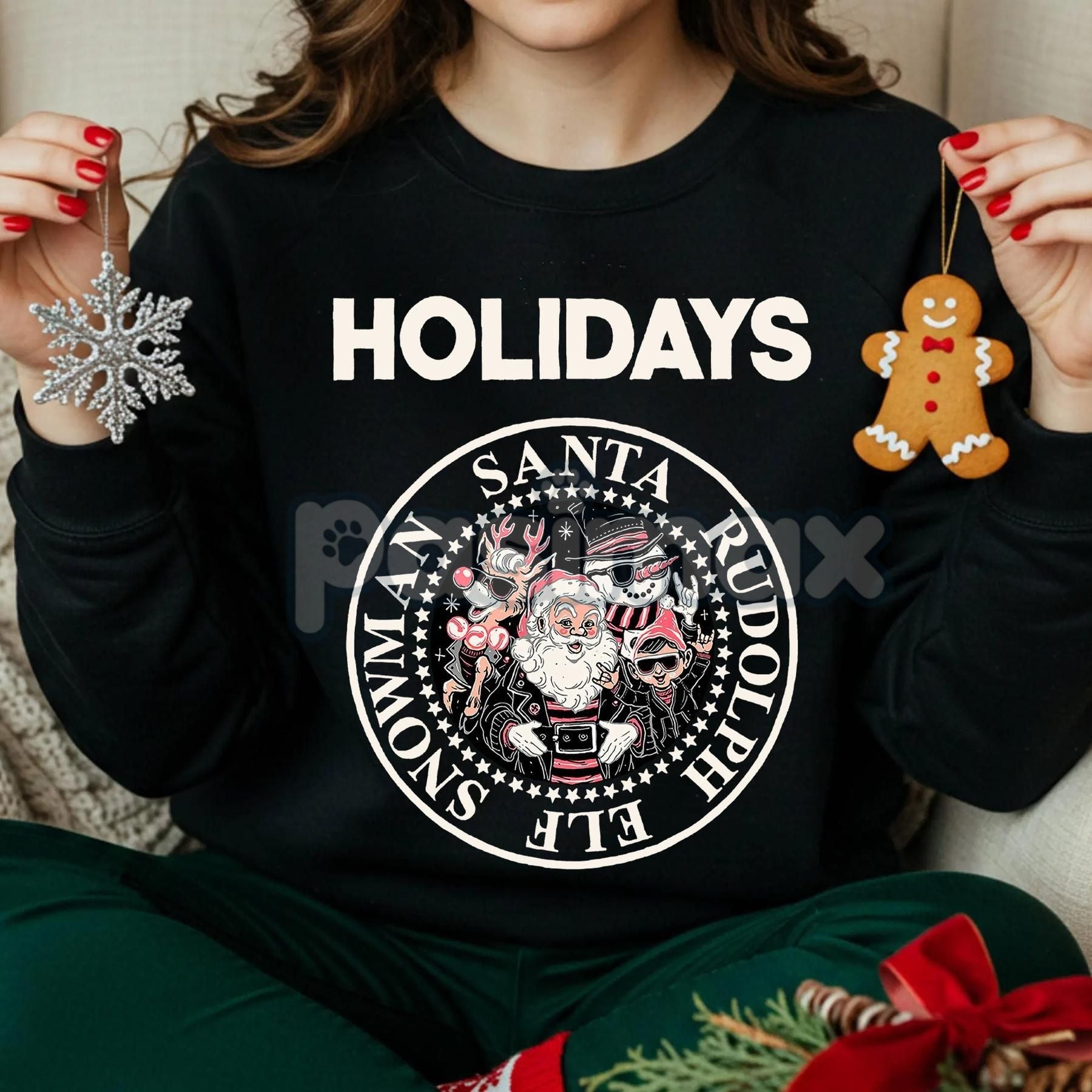 Pasimax Rudolph and Friends Xmas Sweatshirt – Iconic Red Nosed Reindeer Holiday Crewneck — lifestyle context