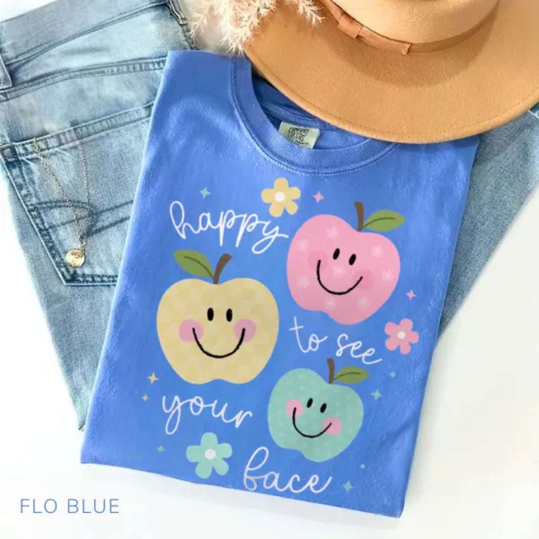 Pasimax 'Happy To See Your Face' Teacher Shirt — lifestyle context