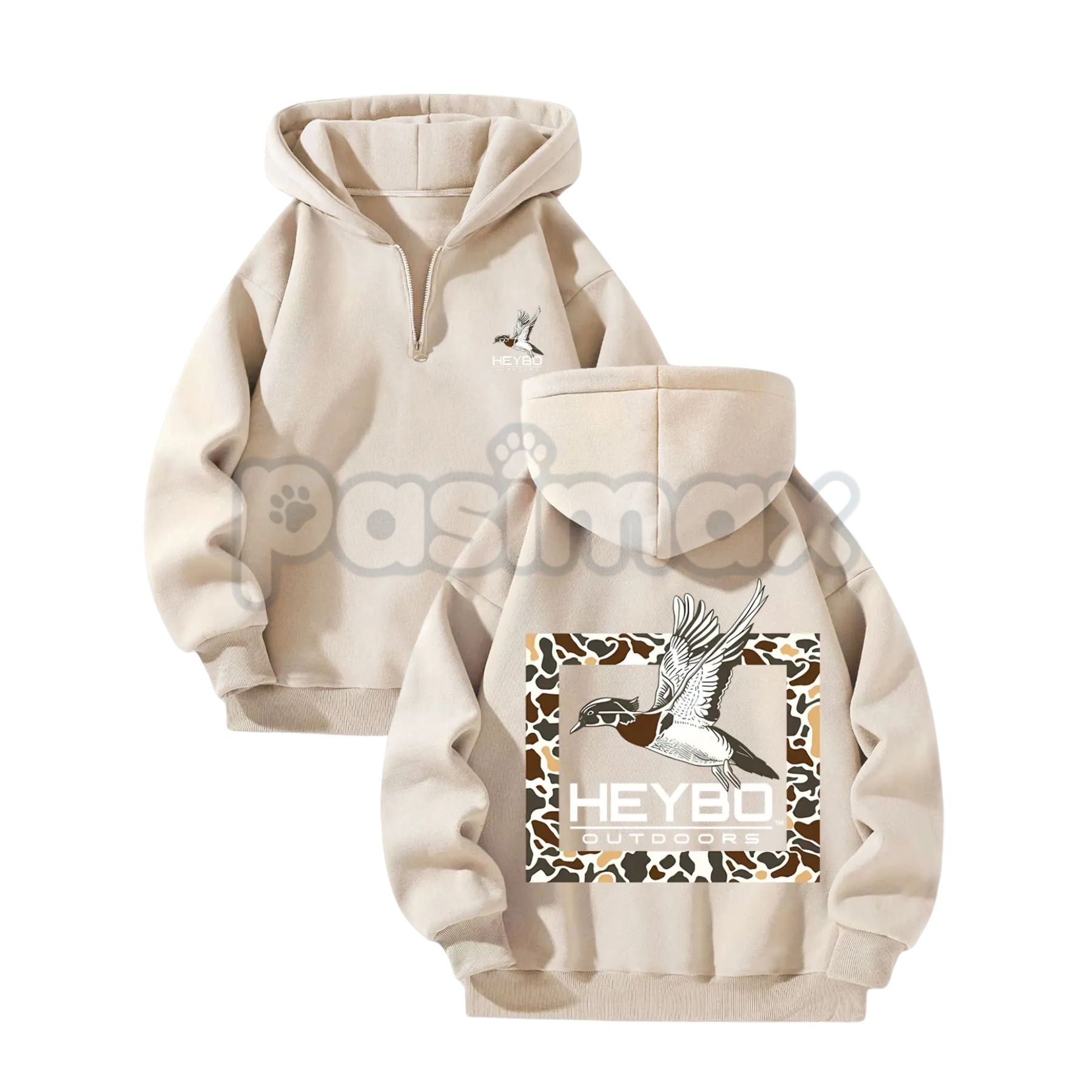 Pasimax Cozy Half-Zip Men's Hooded Sweatshirt – Premium Garment-Dyed Fleece, Heavyweight Winter Pullover — lifestyle context