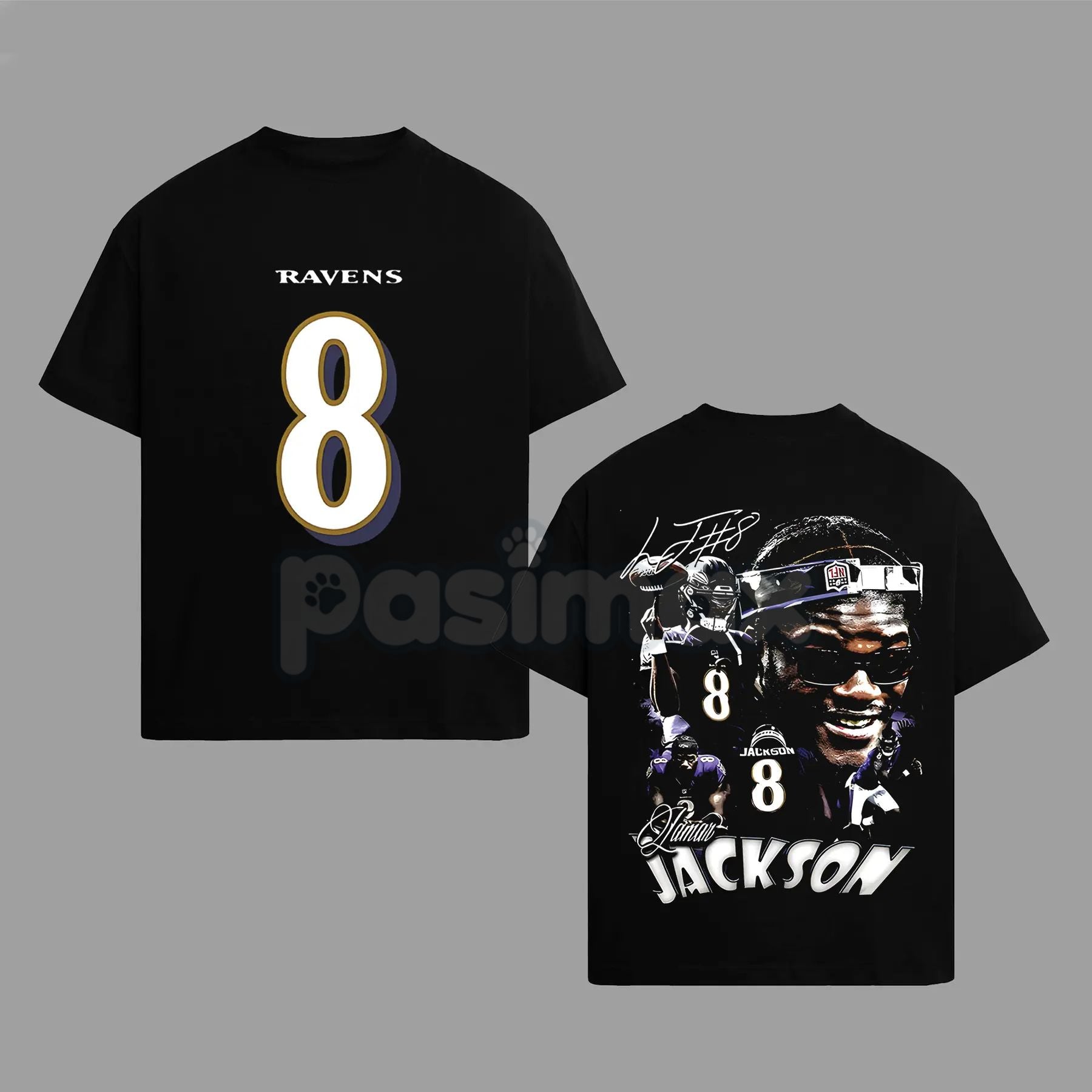 Pasimax Lamar Jackson 8 Flock Nation Outfit V2 Cotton Hoodie – Baltimore Football Fan Pullover, Unisex Game Day Apparel — sid
