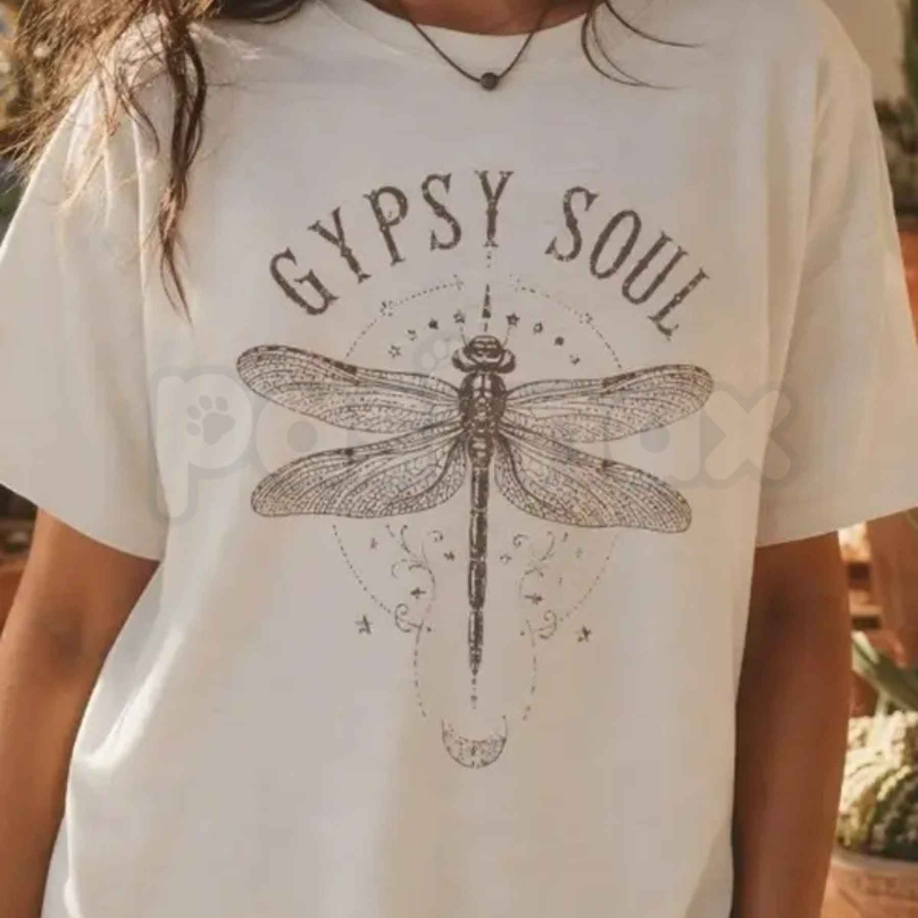 Boho Dragonfly Shirt Women Gypsy Soul Graphic Tee – Whimsical Botanical Meadow T-Shirt, Cottagecore Wanderlust Aesthetic Unisex Floral Top