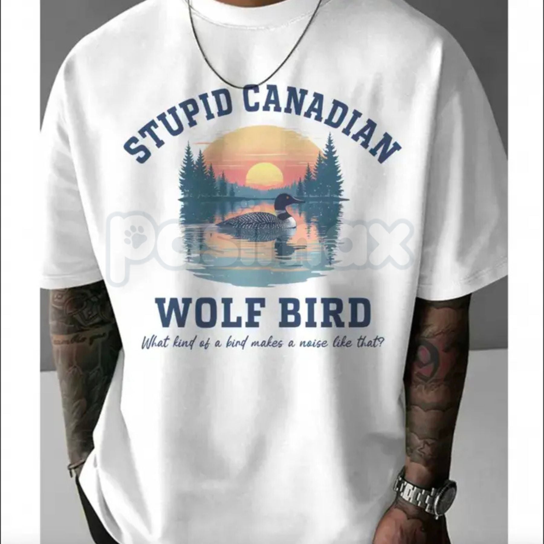 Pasimax "Stupid Canadian Wolf Bird" Hockey Romance T-Shirt - Funny LGBT Hockey Fan Gift, BookTok Sarcastic Sports Romance Tee