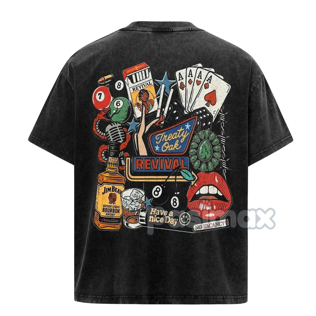 Pasimax Retro Treaty Oak Revival Western T-Shirt — lifestyle context
