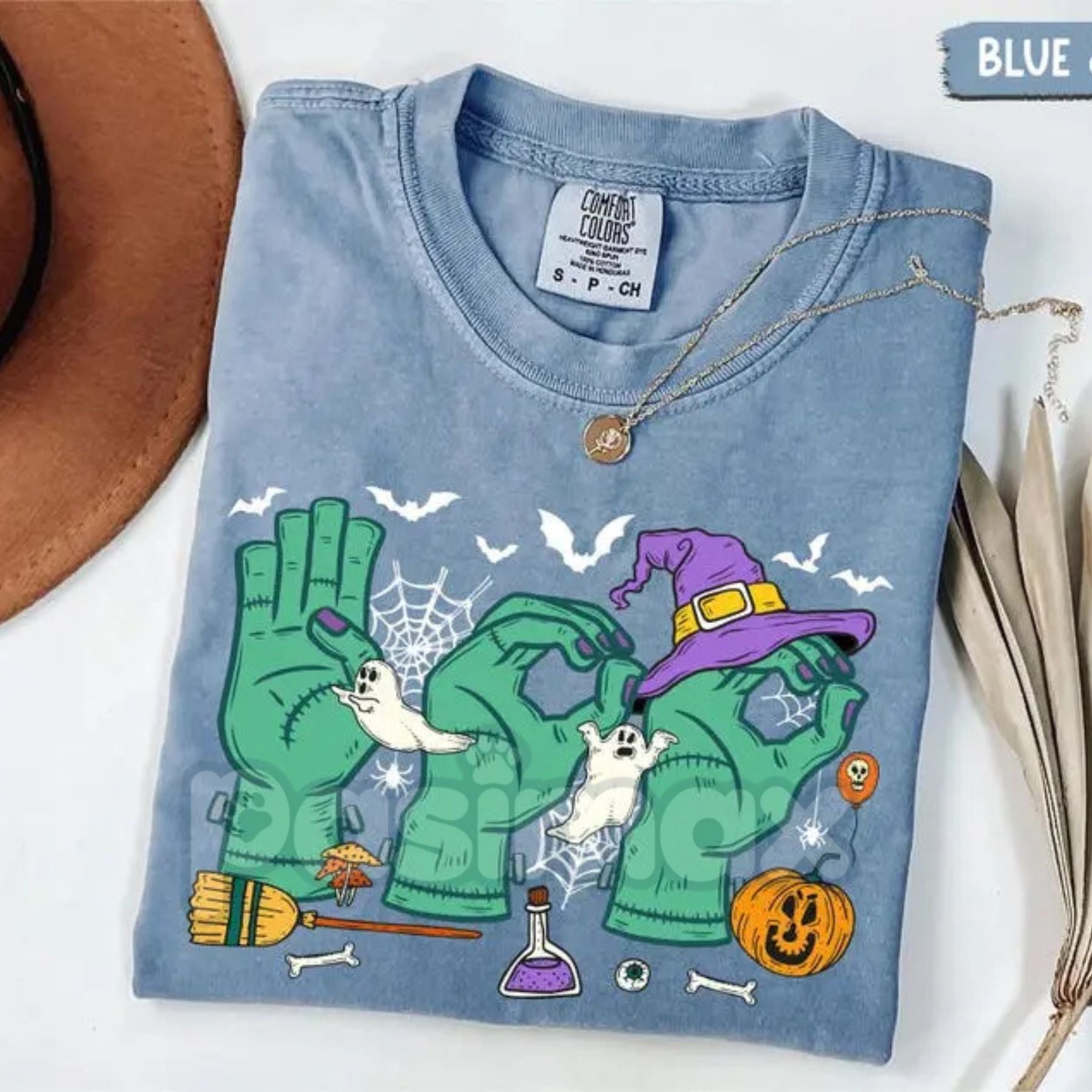Pasimax Comfort Colors® 'Boo In ASL' SPED Teacher Halloween T-Shirt — side view