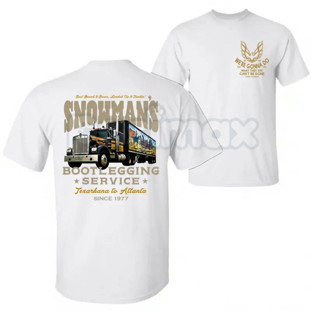 Snowman's Bootlegging Service T-Shirt – Smokey and the Bandit Truck Graphic Tee, Premium 100% Cotton 70s Movie Icon Top, Soft Lived-In Heavyweight Retro Outlaw Shirt, Made in USA