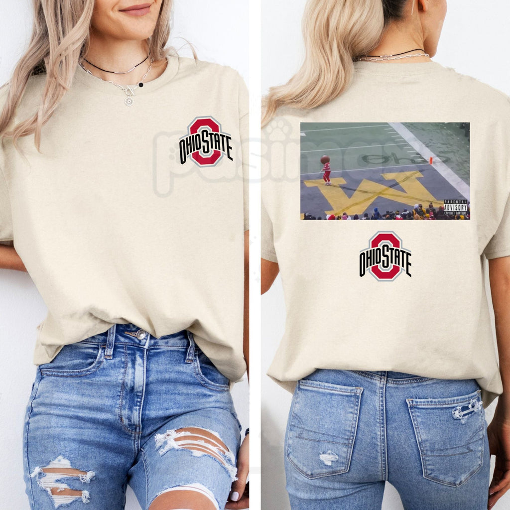 Pasimax Brutus Buckeye Ohio Snow 2-Sided Unisex Shirt - Ohio State Mascot Winter Tee, OSU Fan Cold Weather Apparel, Buckeye G