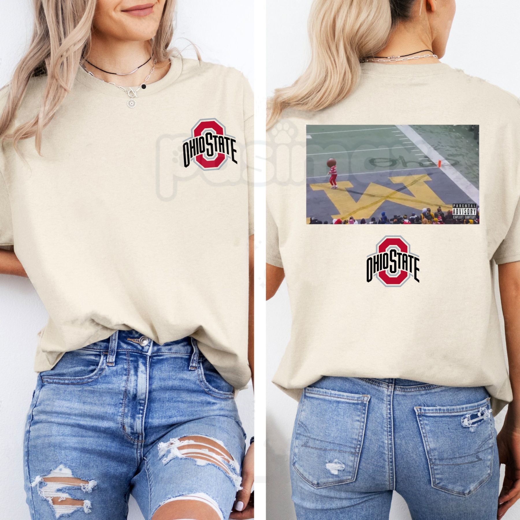 Pasimax Brutus Buckeye Ohio Snow 2-Sided Unisex Shirt - Ohio State Mascot Winter Tee, OSU Fan Cold Weather Apparel, Buckeye G
