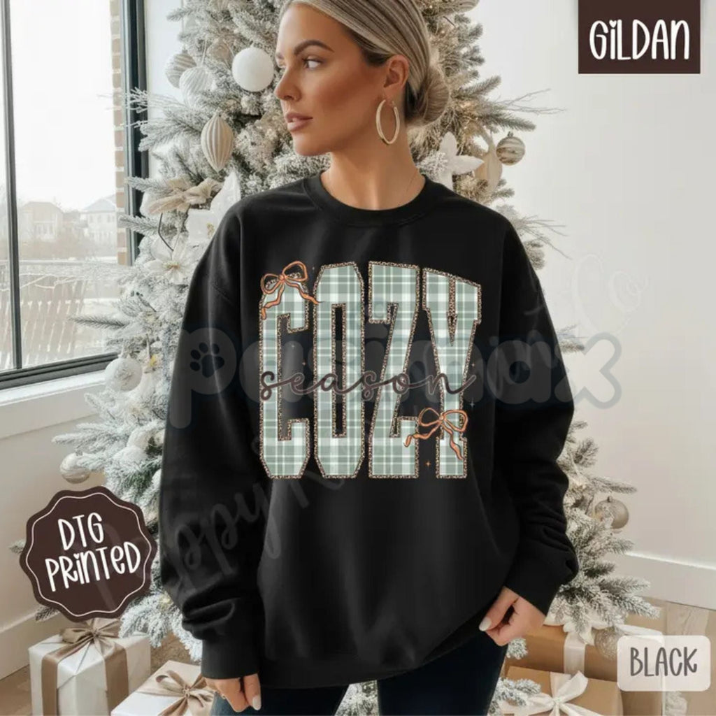 Pasimax Plaid Cozy Sweatshirt | Trendy Women's Winter Sweater | Rustic Buffalo Plaid Crewneck | Warm Holiday Layering Jumper 