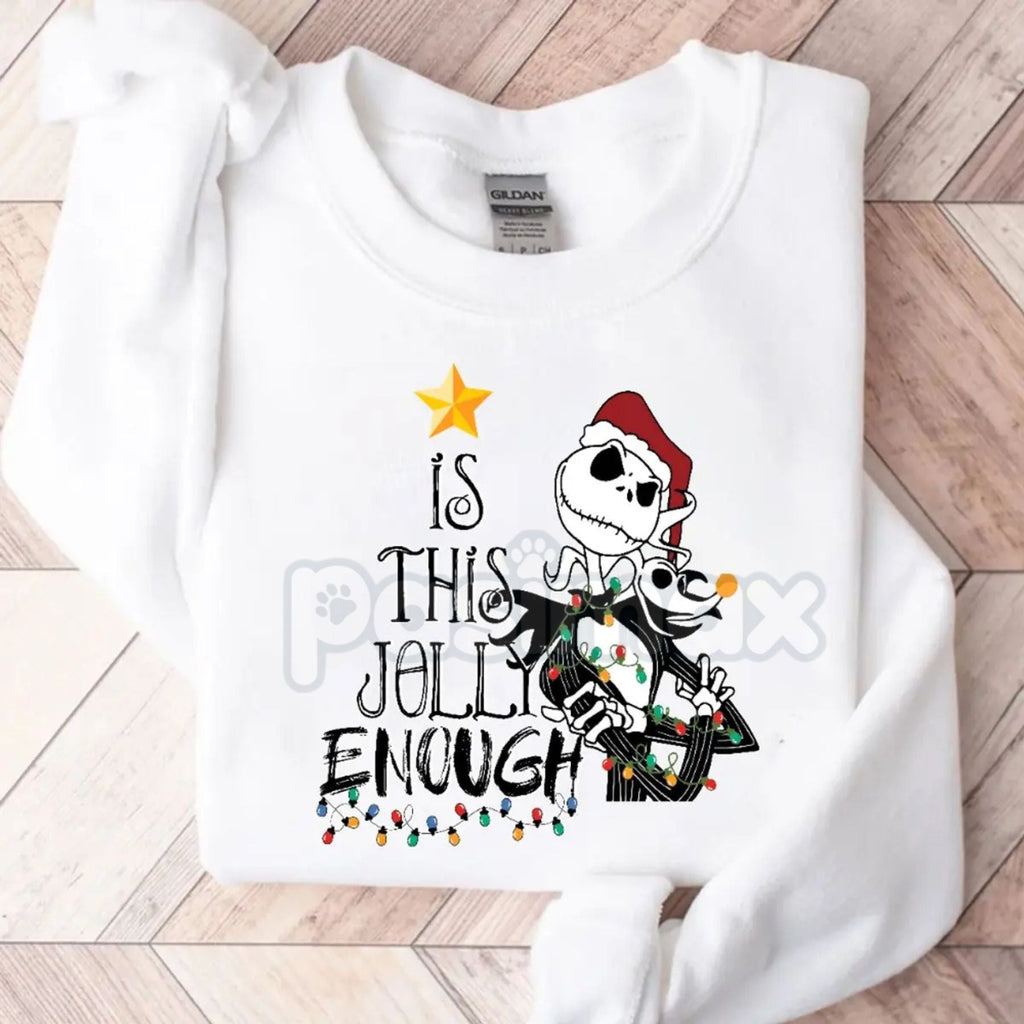 Pasimax Jack Skellington Christmas Bundle: "Is This Jolly Enough?" & Zero Dog Holiday Sweatshirts — lifestyle context