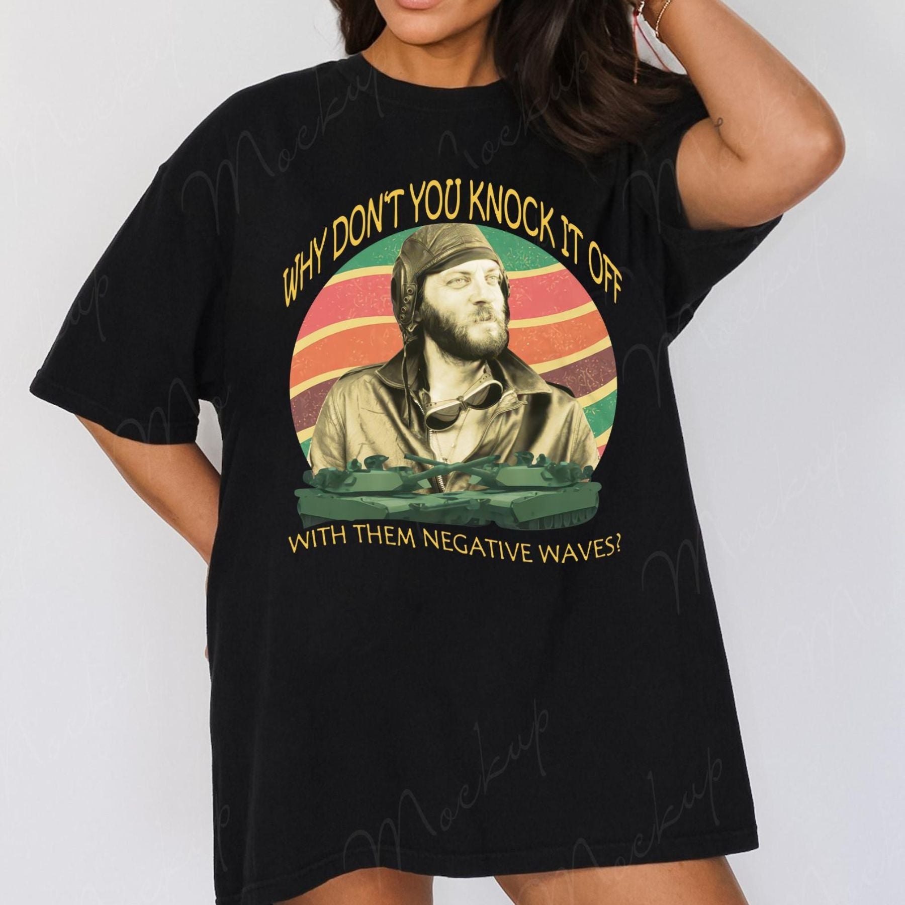 Pasimax "Negative Waves" Movie Quotes Shirt - Vintage 70s Film Tee, Retro Funny Graphic Apparel — lifestyle context