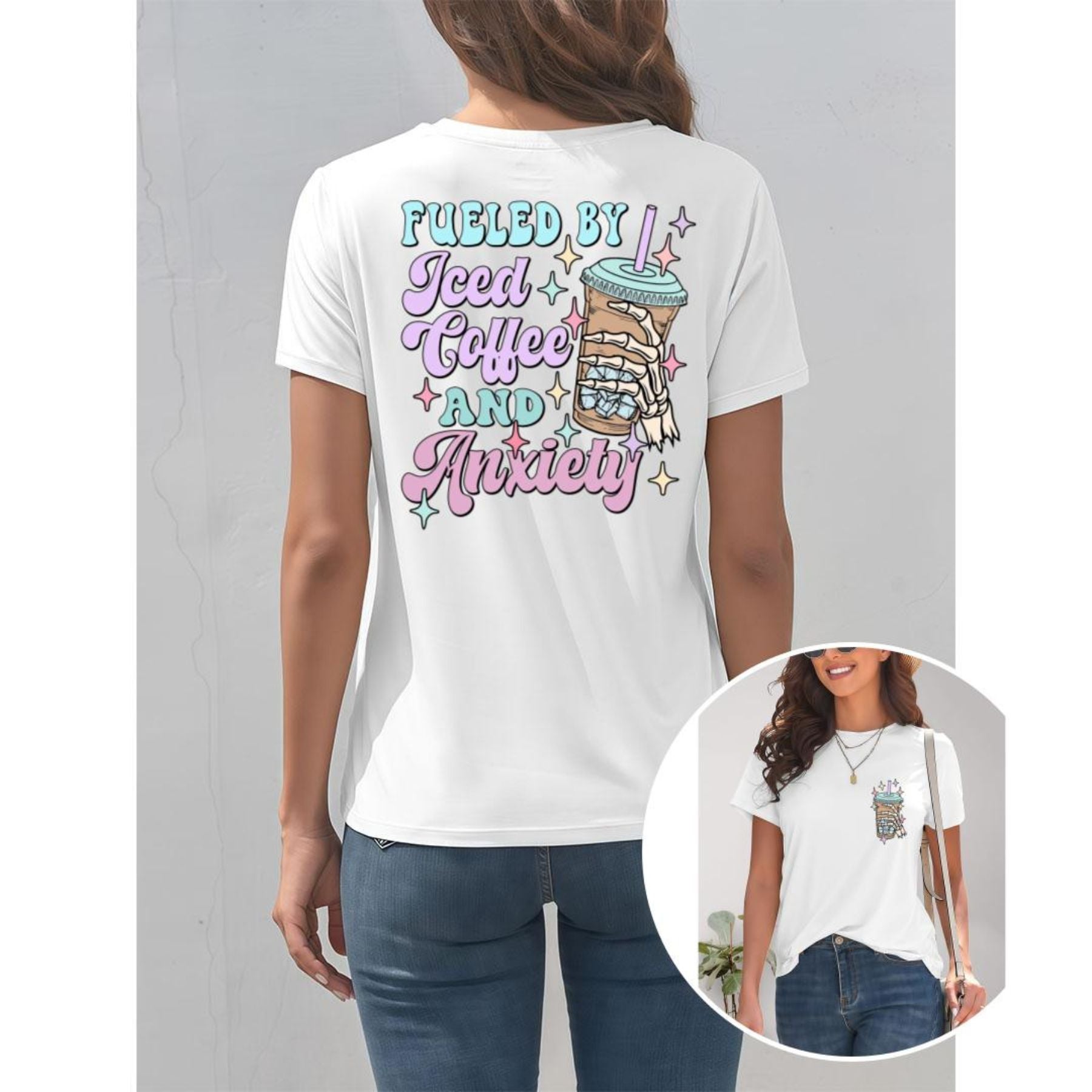 Pasimax "Iced Coffee" Self-Care T-Shirt — lifestyle context