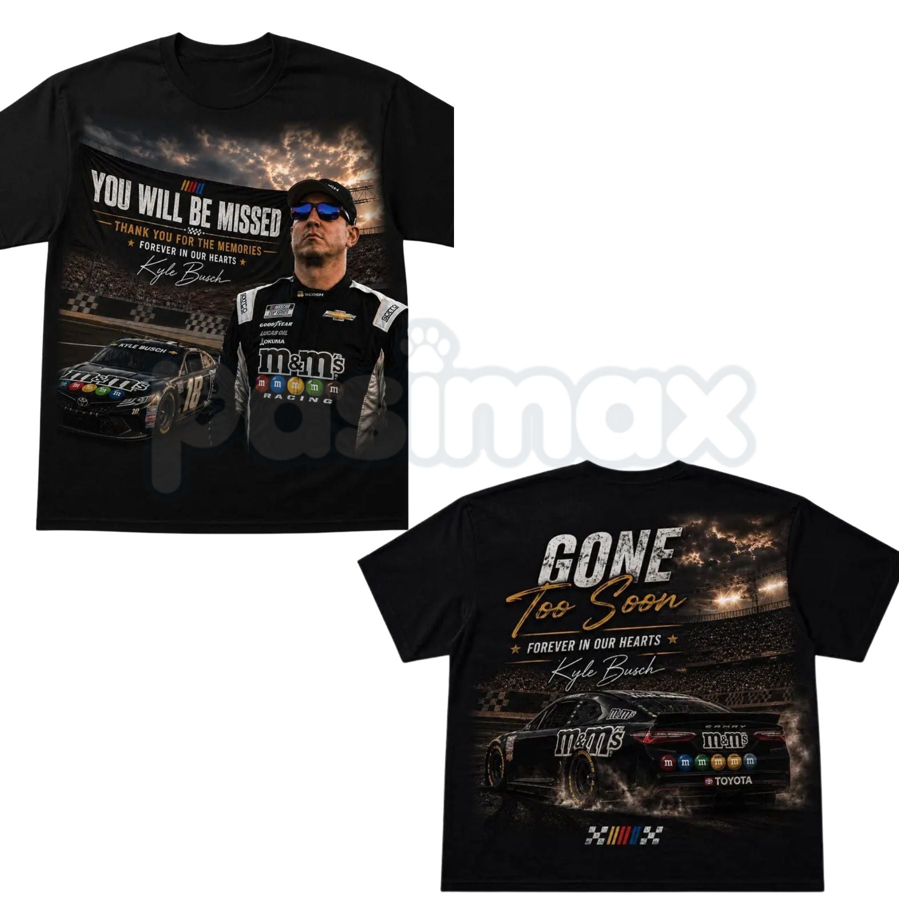 Funny Kyle Busch "RIP Gone Too Soon" T-Shirt – Ironic Vintage NASCAR Racing Fan Graphic Tee