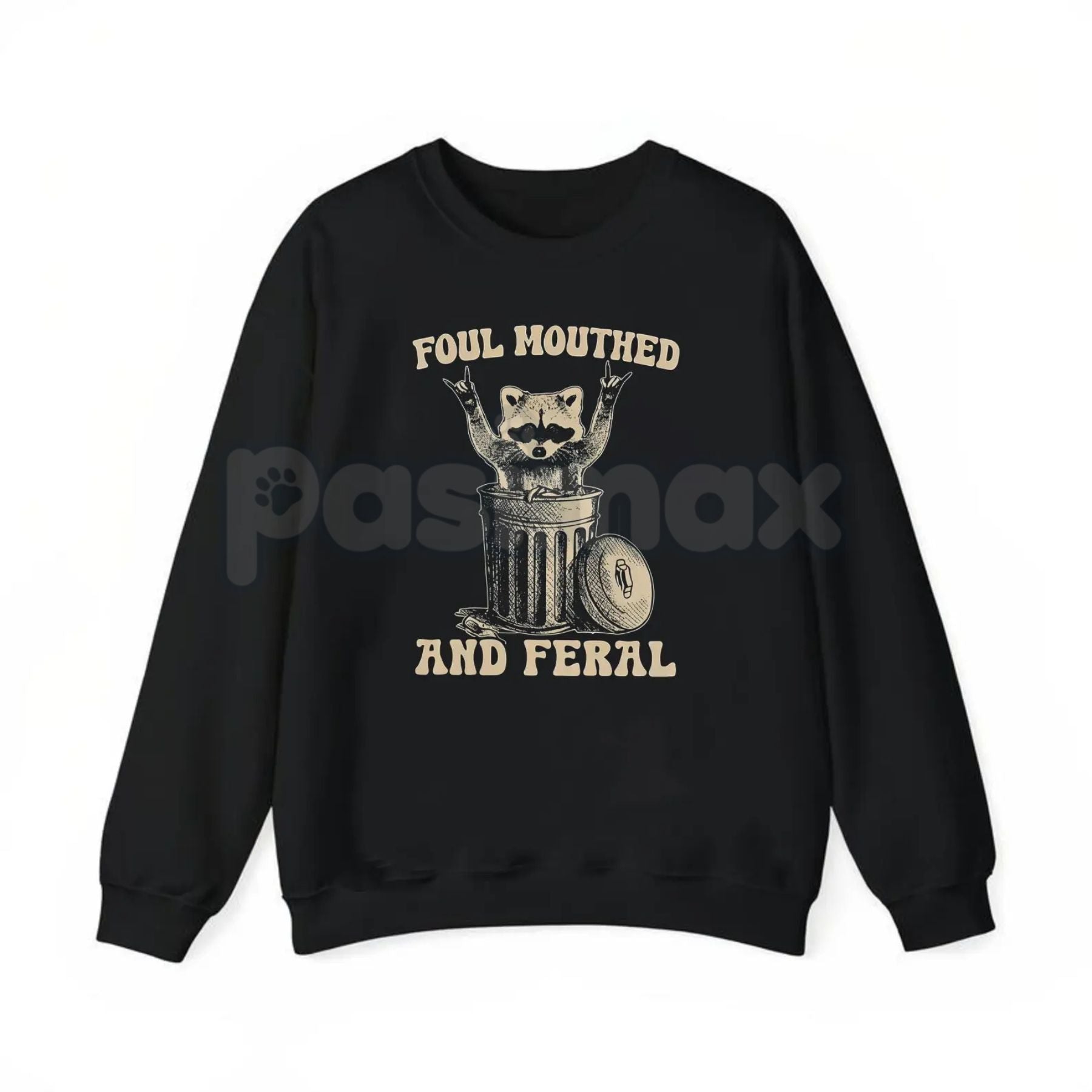 Pasimax Foul Mouthed and Feral Raccoon T-Shirt – Funny Trash Panda Hoodie & Sarcastic Chaos Sweatshirt — lifestyle context