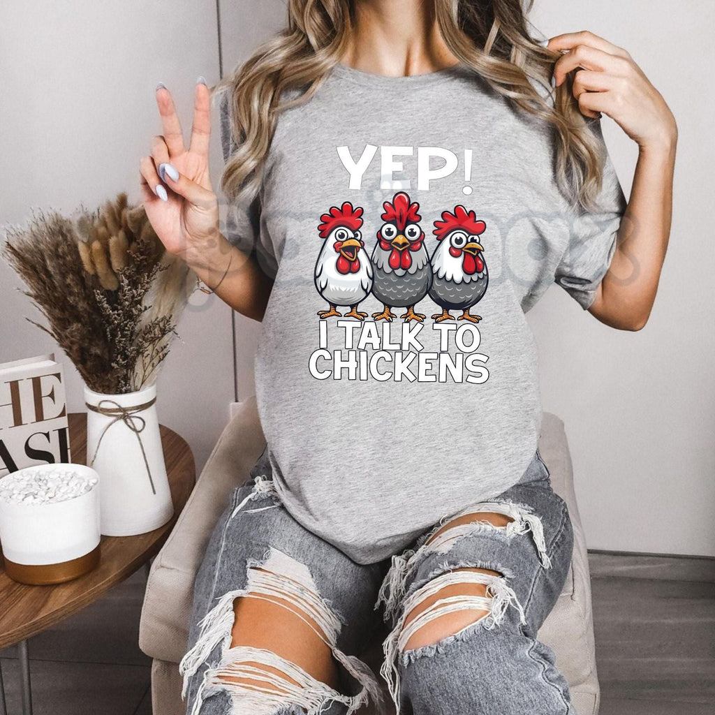 "Funny Chicken Lover" Graphic T-Shirt – Crazy Chicken Lady Gift Tee, Premium 100% Cotton Backyard Poultry Top, Soft Lived-In Heavyweight Sarcastic Farm Life Shirt, Made in USA