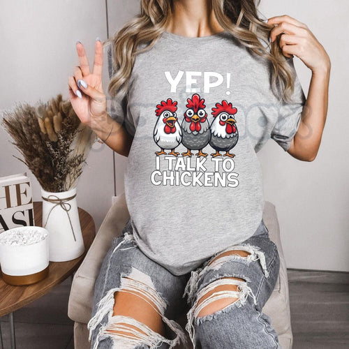 "Funny Chicken Lover" Graphic T-Shirt – Crazy Chicken Lady Gift Tee, Premium 100% Cotton Backyard Poultry Top, Soft Lived-In Heavyweight Sarcastic Farm Life Shirt, Made in USA