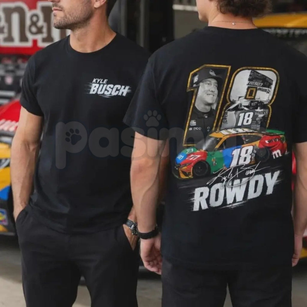 Kyle Busch #18 "RIP 1985-2026" T-Shirt – Ironic Vintage Rowdy Racing Memorial Graphic Tee
