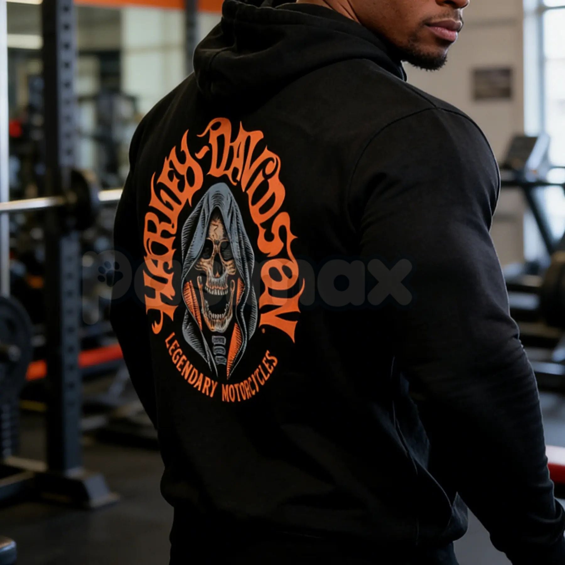 Pasimax Legacy Road HD Motorcycles Hoodie – Vintage Biker Graphic Pullover, American Classic Motorcycle Streetwear, Unisex — 
