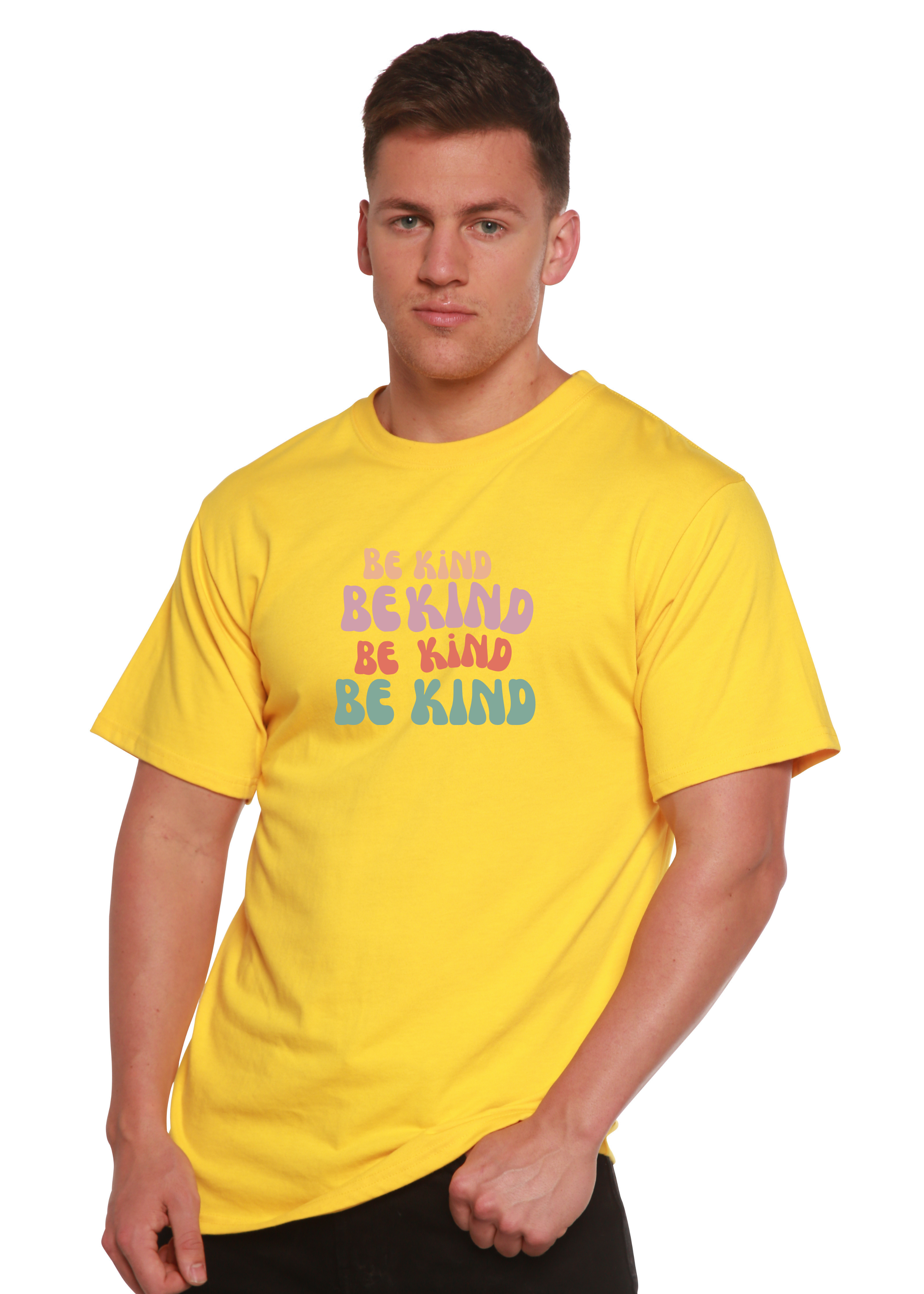 Spun Bamboo Be Kind Men's Bamboo Viscose/Organic Cotton Short Sleeve Graphic T-Shirt — back view