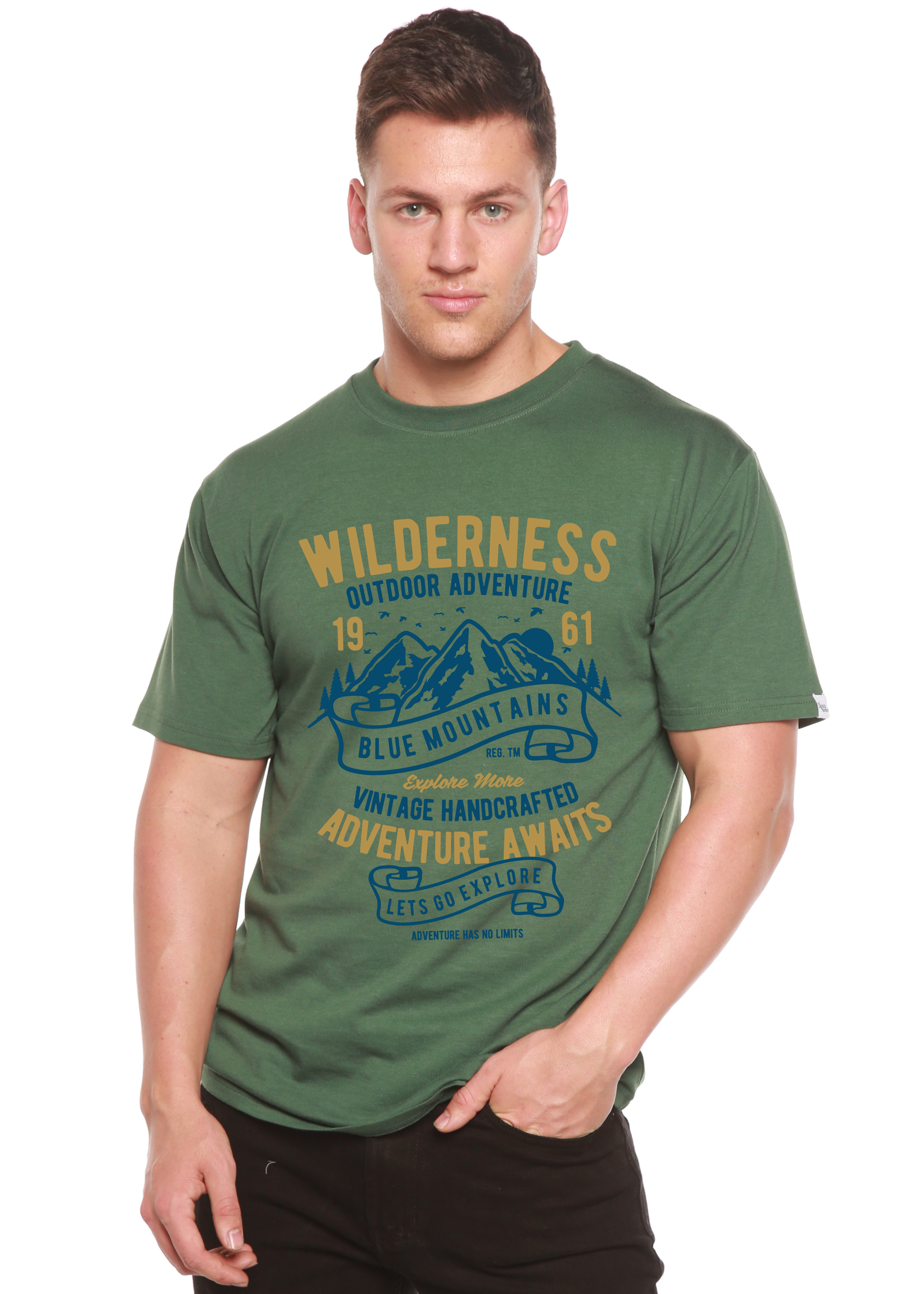Spun Bamboo Wilderness Spun Bamboo® Men's Bamboo Viscose/Organic Cotton Short Sleeve Graphic T-Shirt — lifestyle context