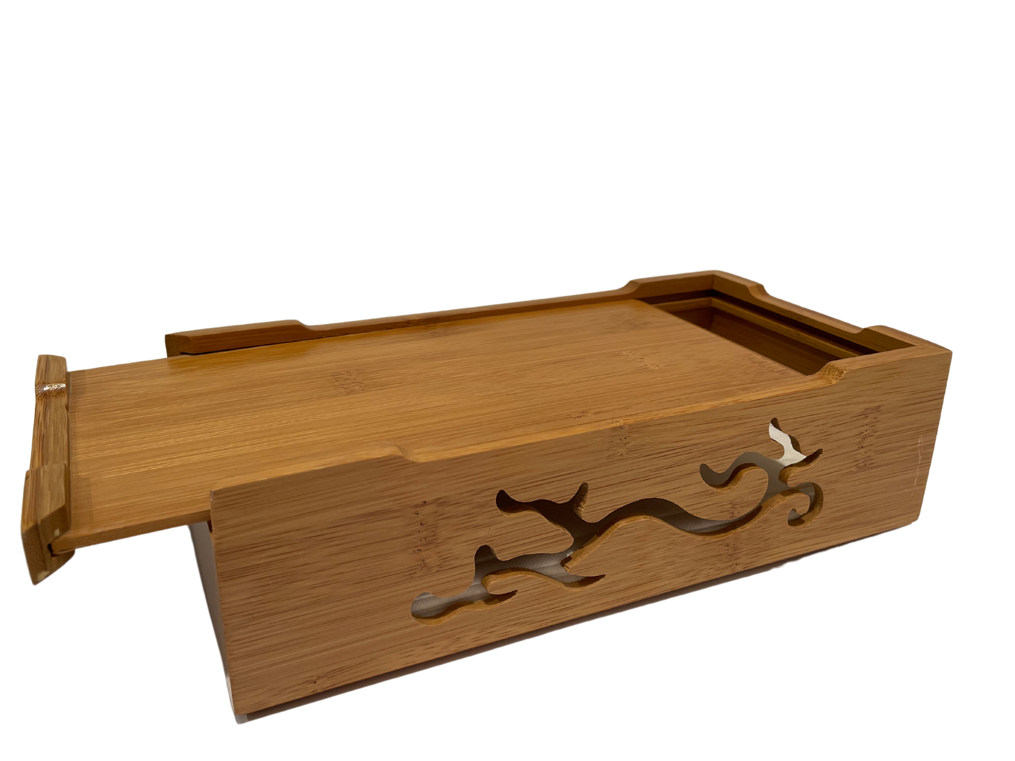 Spun Bamboo Bamboo Tissue Box — detail close-up
