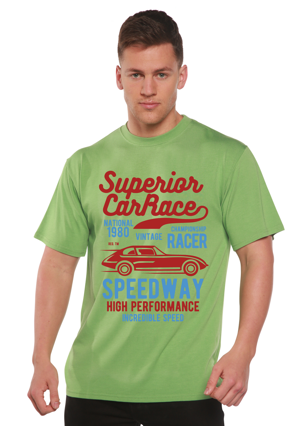 Spun Bamboo Superior Car Spun Bamboo® Men's Bamboo Viscose/Organic Cotton Short Sleeve Graphic T-Shirt — side view