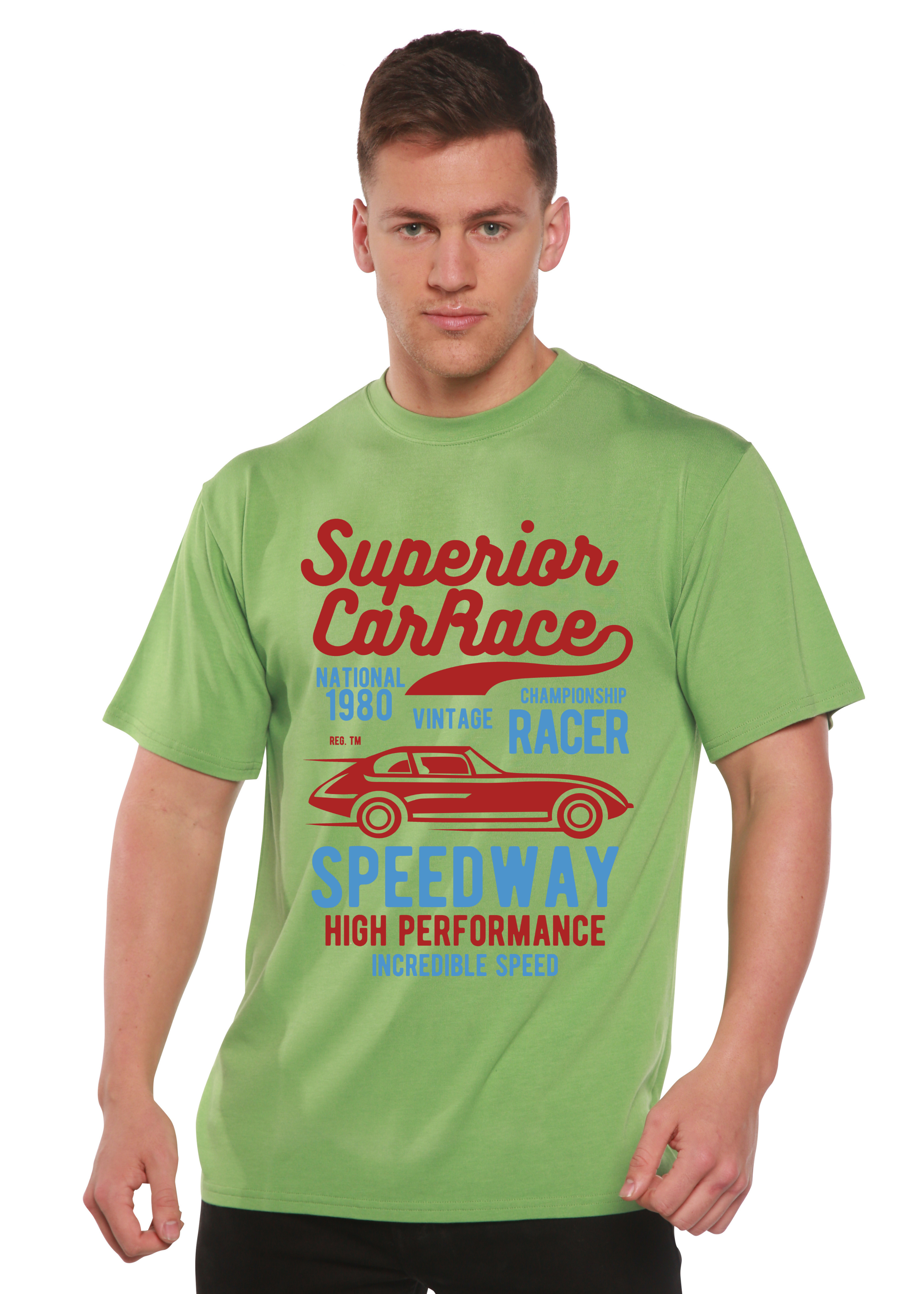 Spun Bamboo Superior Car Spun Bamboo® Men's Bamboo Viscose/Organic Cotton Short Sleeve Graphic T-Shirt — side view