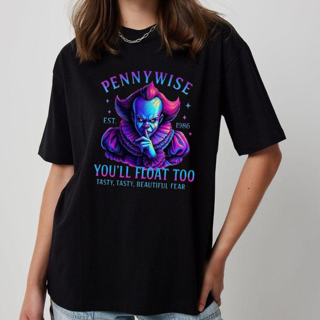 Pasimax Halloween Neon Horror Characters Shirt — side view