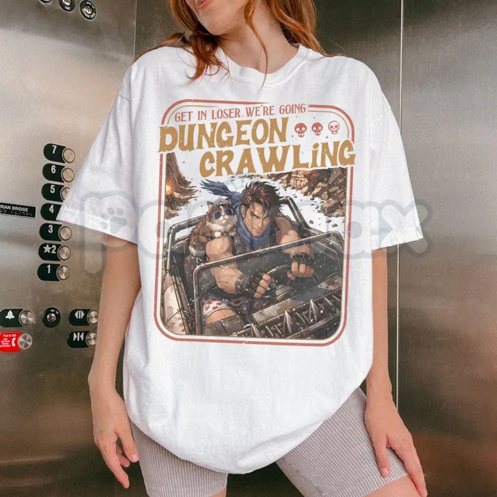 Comfort Colors® Dungeon Crawling "Carl & Princess Donut" T-Shirt – Funny Sci-Fi Meme Tee, Retro LitRPG Graphic Shirt, Dungeon Crawler Fan Gift