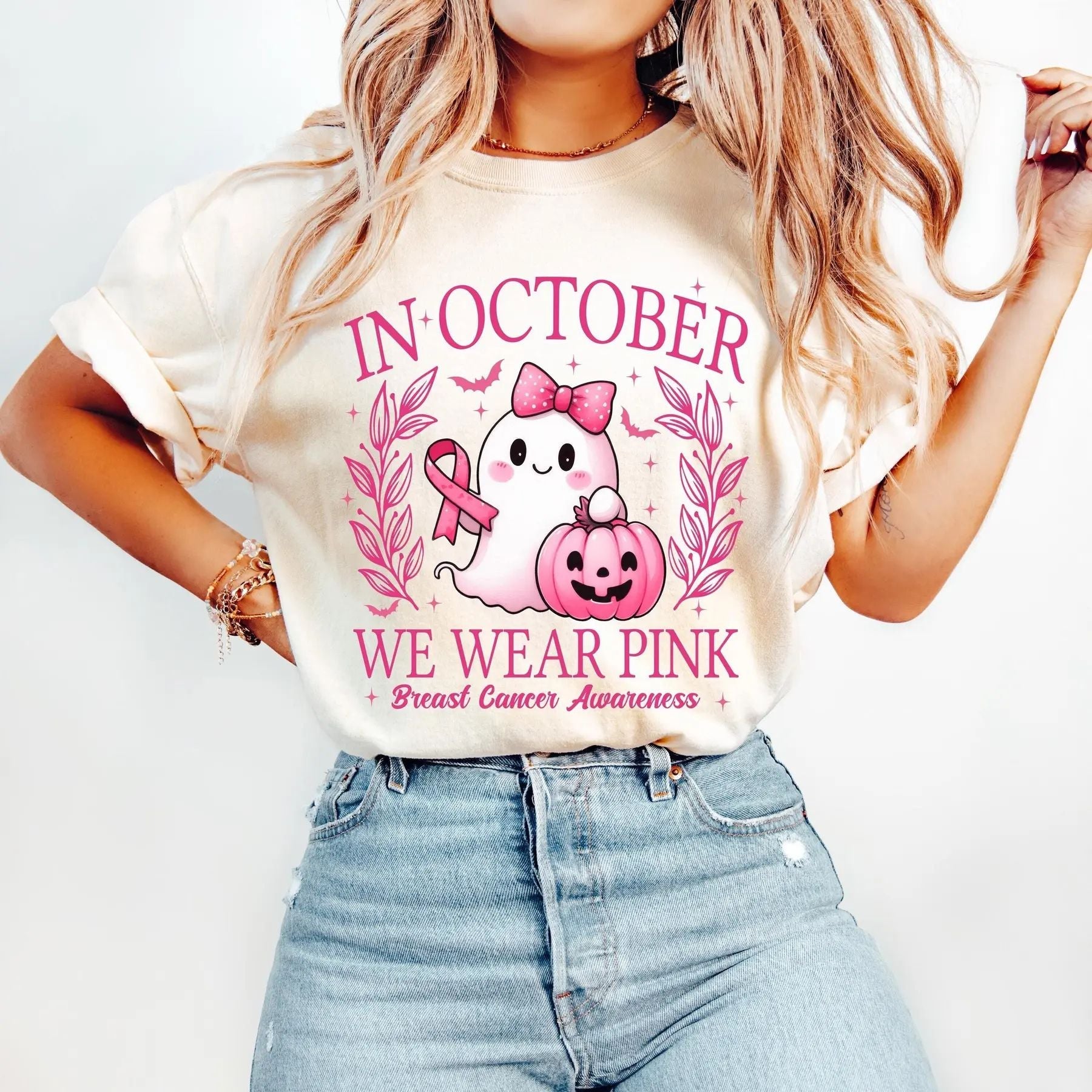 Pasimax In October We Wear Pink T-Shirt — lifestyle context