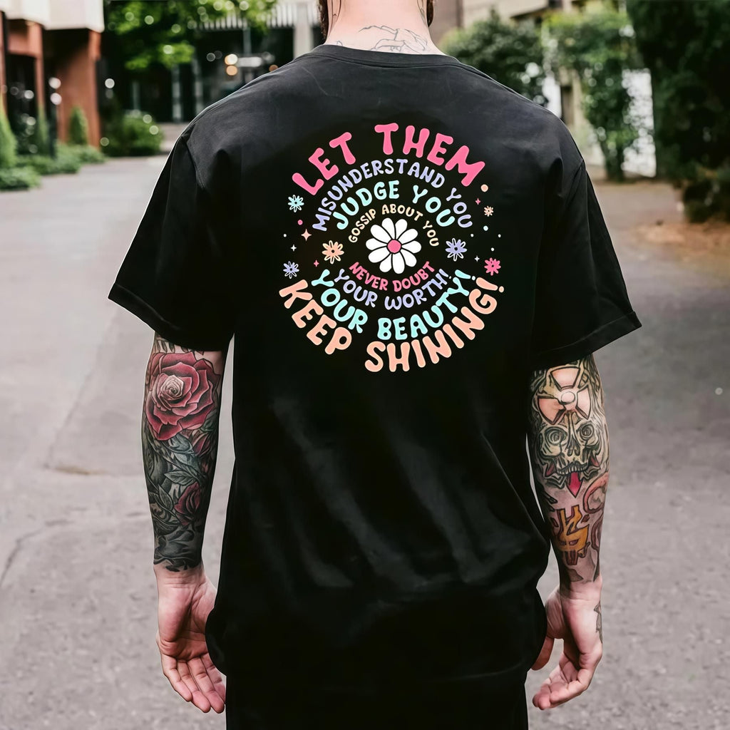 Pasimax "Let Them" Inspirational Shirt — lifestyle context