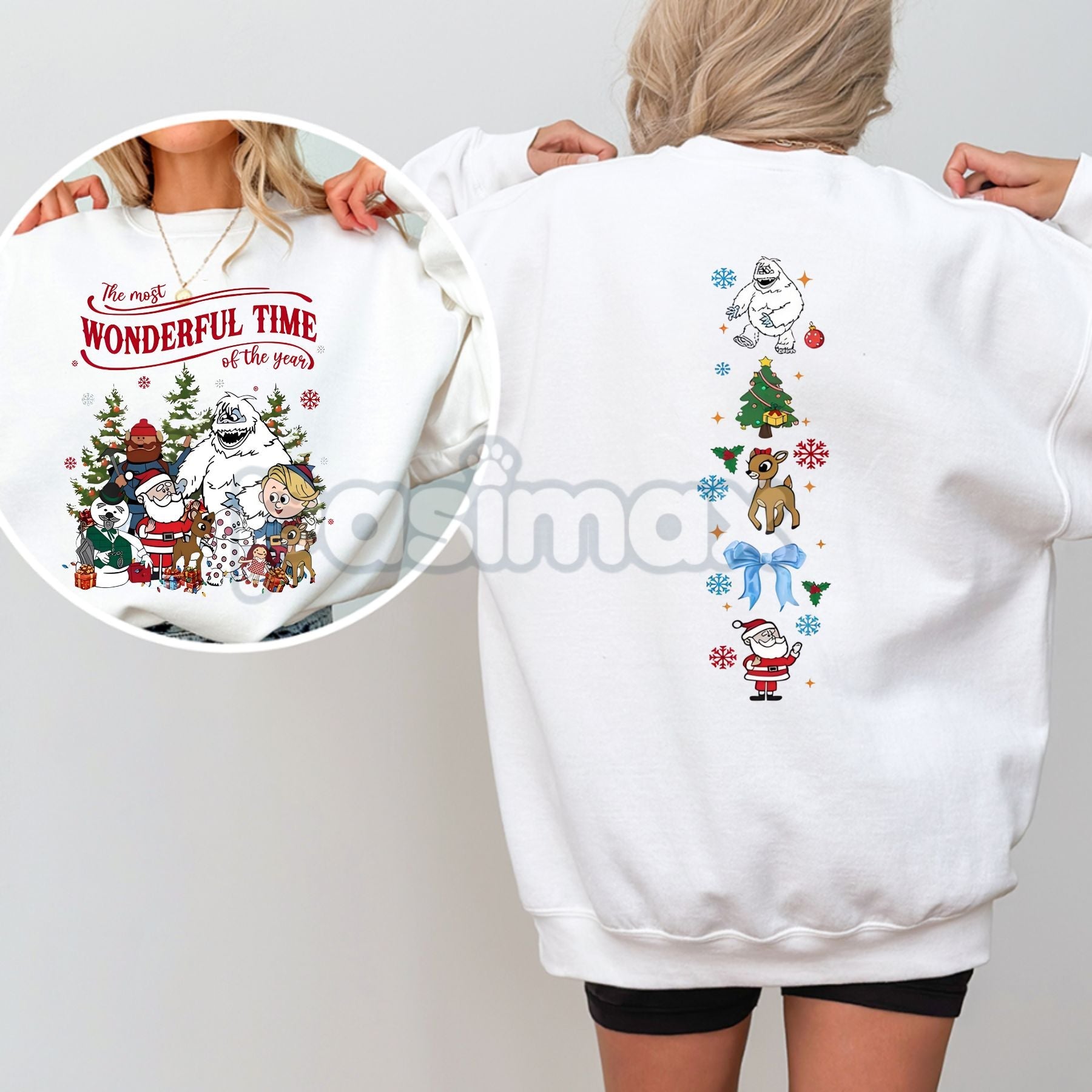 Pasimax Vintage Rudolph Christmas Sweatshirt — lifestyle context