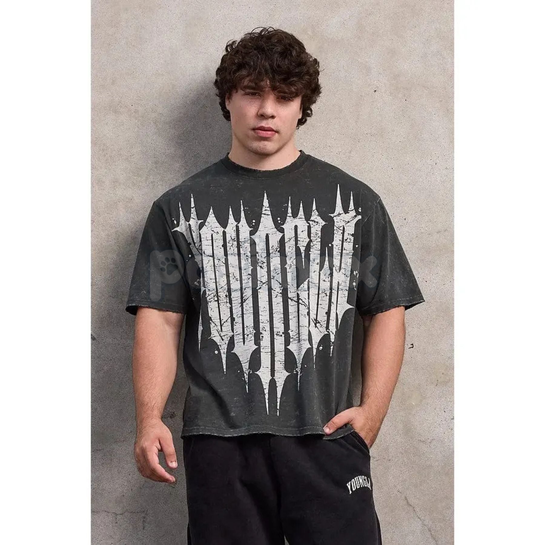 Pasimax "Revenge" Washed T-Shirt – Oversized Gothic Streetwear Graphic Tee, Heavy Vintage Cotton — lifestyle context