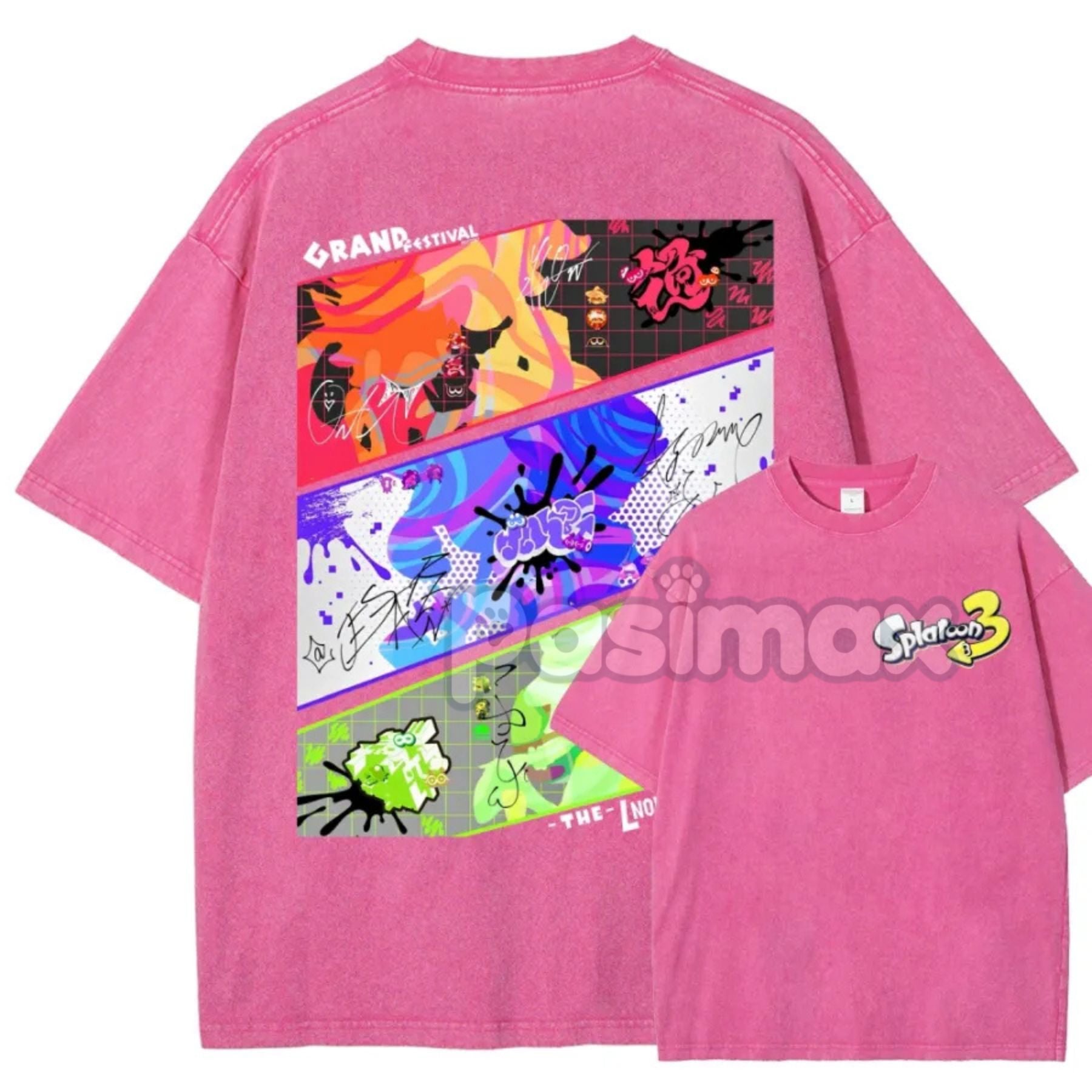 Pasimax Splatoon 3 Cotton Unisex Round Neck Anime T-Shirt — lifestyle context