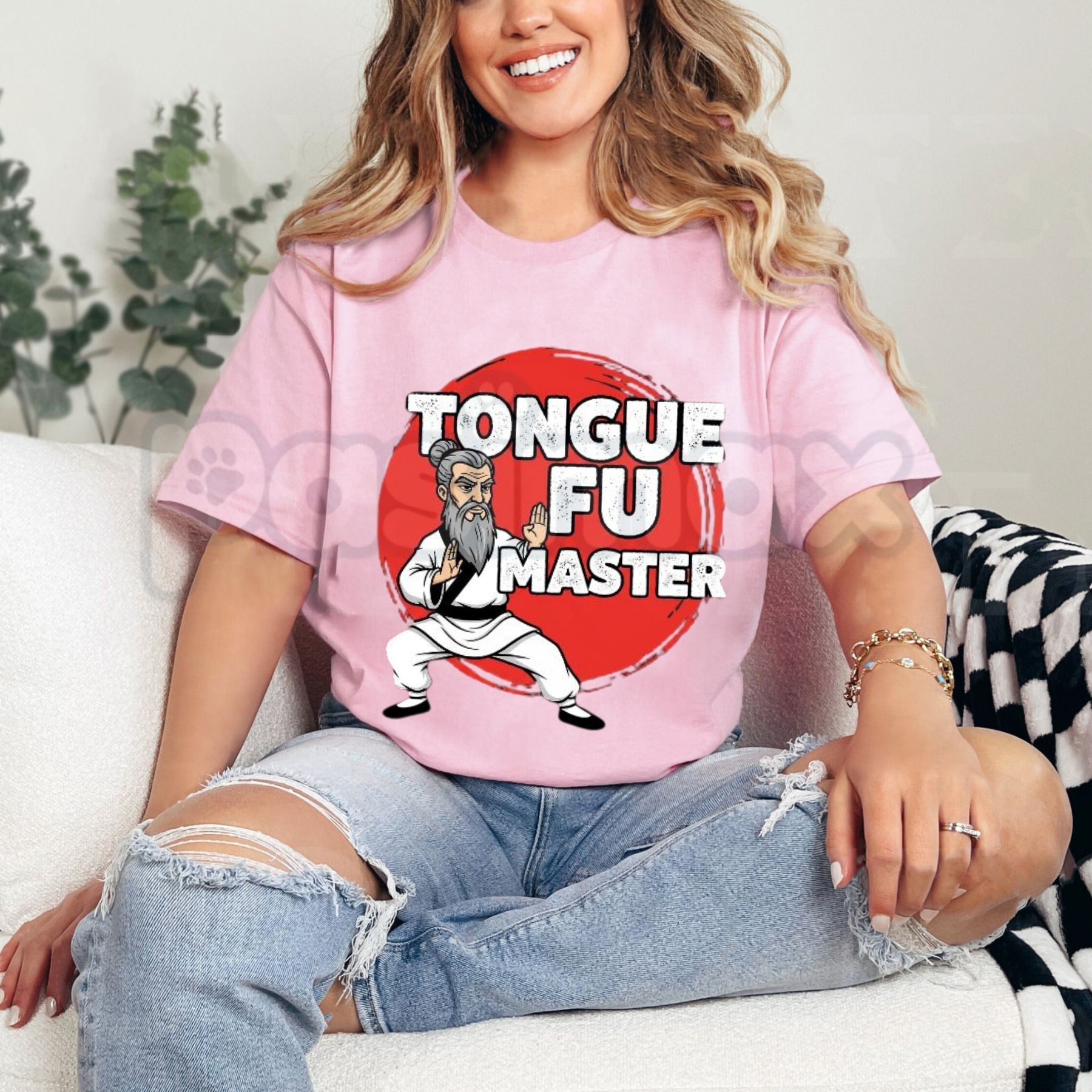 "Tongue Fu Master" Funny T-Shirt – Martial Arts Parody Graphic Tee, Premium 100% Cotton Witty Wordplay Top, Soft Lived-In Heavyweight Sarcastic Humor Shirt, Made in USA