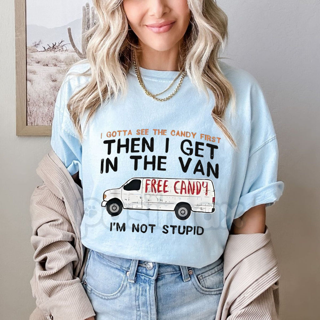 Pasimax "I Gotta See The Candy First" Funny Dark Humor T-Shirt - Sarcastic Edgy Men's Graphic Tee, Dark Comedy Slogan Shirt, 