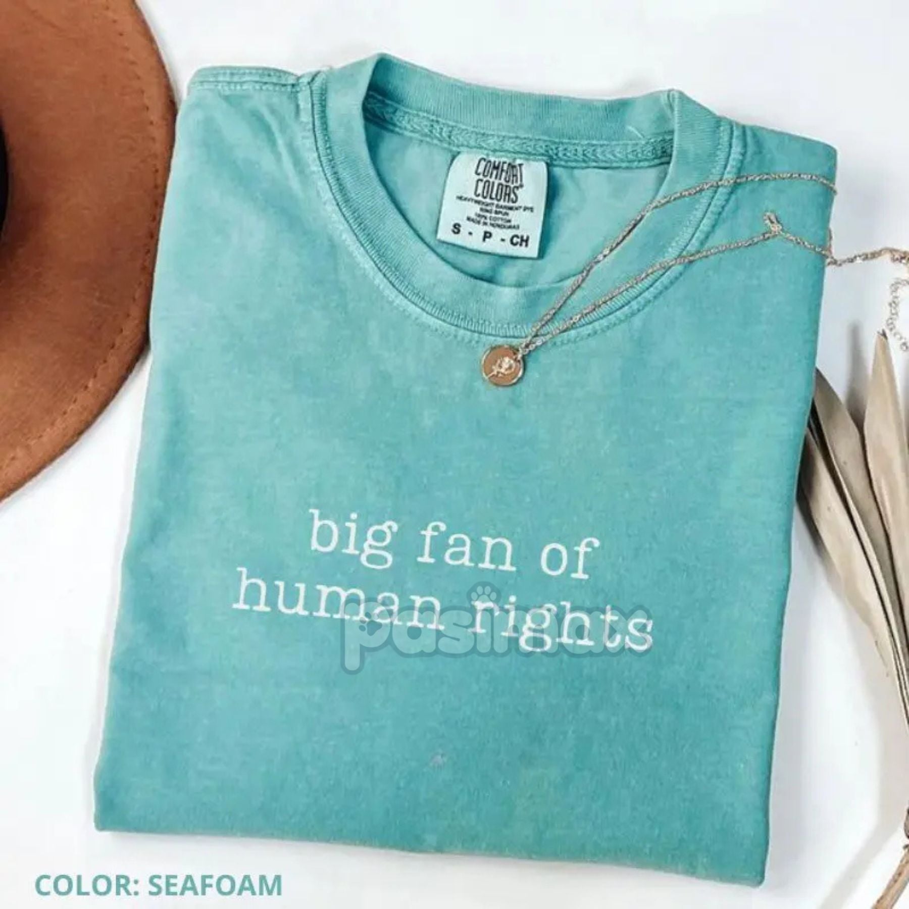 Pasimax Comfort Colors® 'Big Fan of Human Rights' T-Shirt — lifestyle context