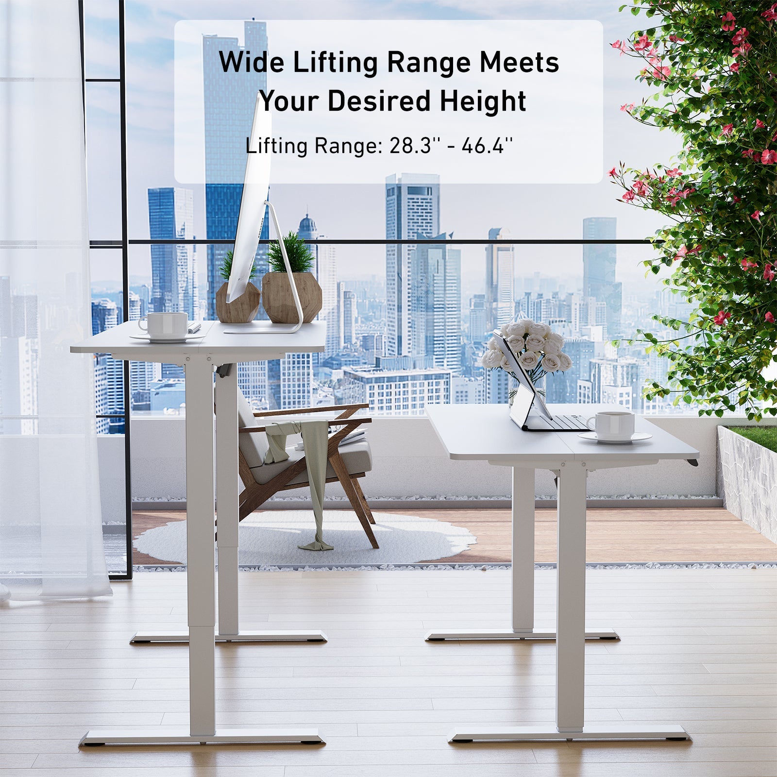 DeerRun®Electric Standing Desk, 39 x 23 Inches Height Adjustable, view 8