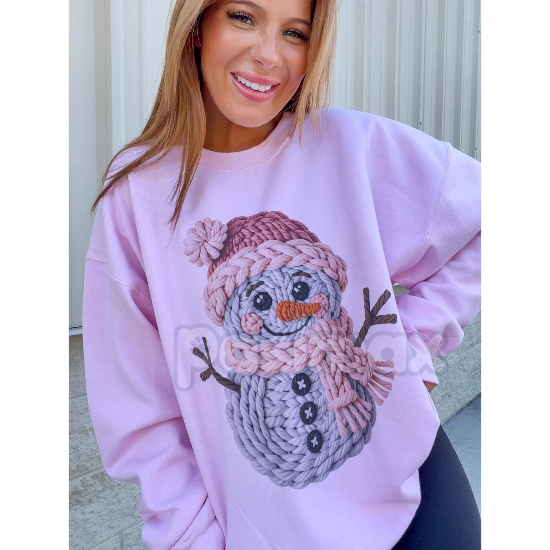 Pasimax Whimsical Snowman Graphic Top | Cozy Winter Holiday T-Shirt or Sweatshirt | Cute Family Apparel — lifestyle context
