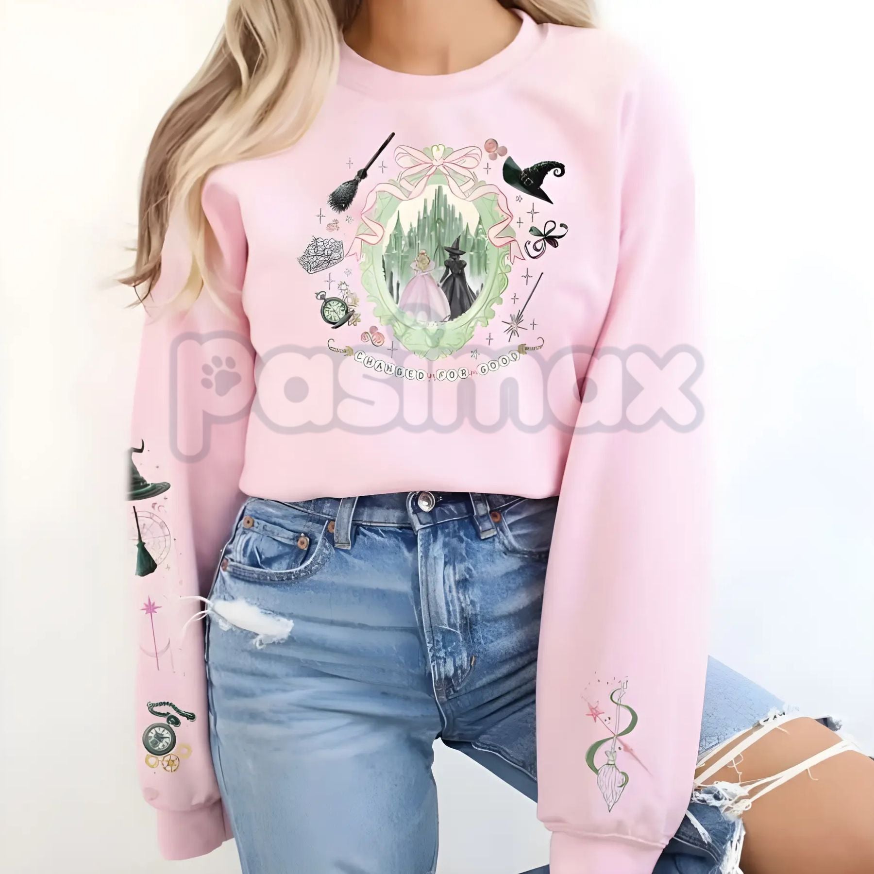 Pasimax Enchanted Emerald Friendship Sweatshirt – Magical Best Friend Matching Crewneck — lifestyle context