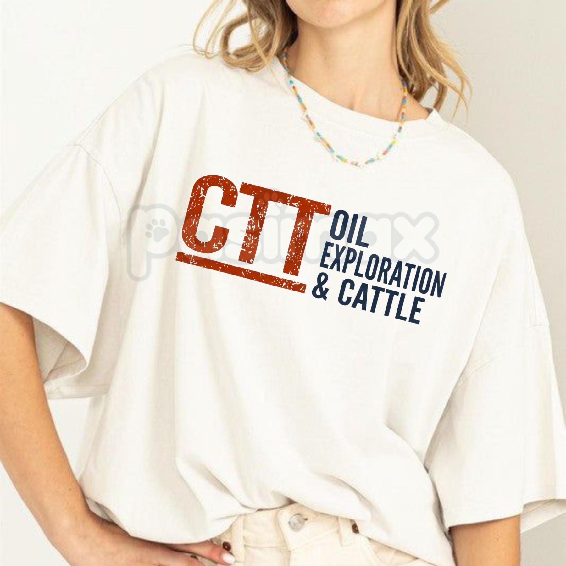 Pasimax CTT Oil Exploration & Cattle Design T-Shirt - Rugged Oilfield & Ranching Graphic Tee, Industrial Cattleman Heritage S
