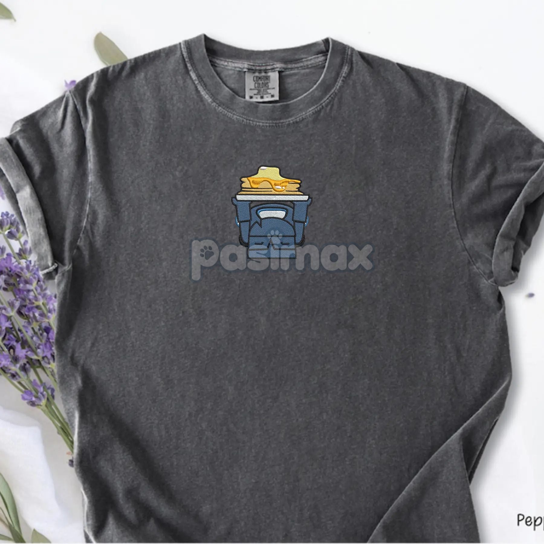 Pasimax Embroidered Mini Pekka Pancake Comfort Colors T-Shirt — lifestyle context