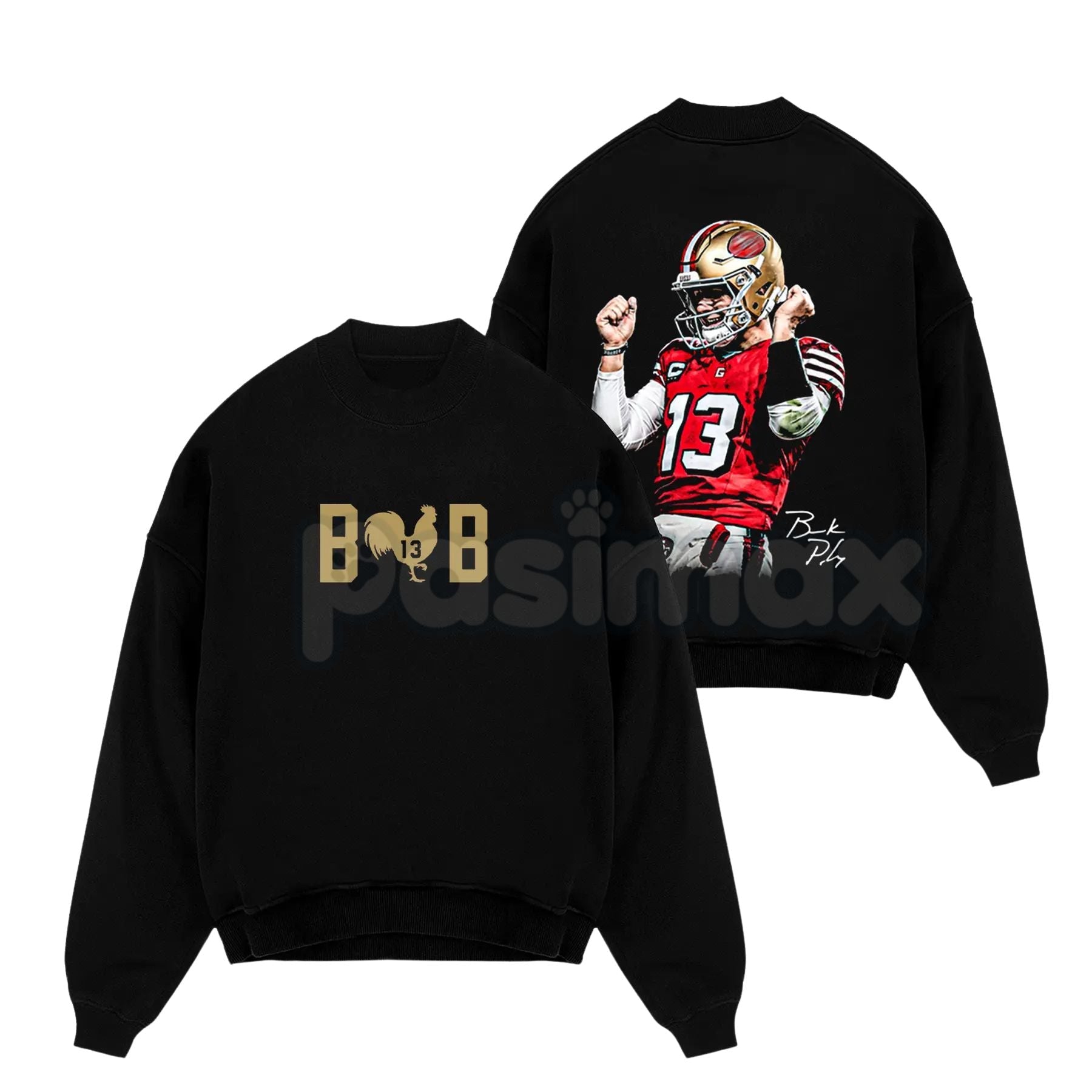 Pasimax Brock Purdy 13 'Big Cock Brock' For Niner Gang – Funny Game Day Cotton Hoodie, T-Shirt & Sweatshirt — lifestyle conte