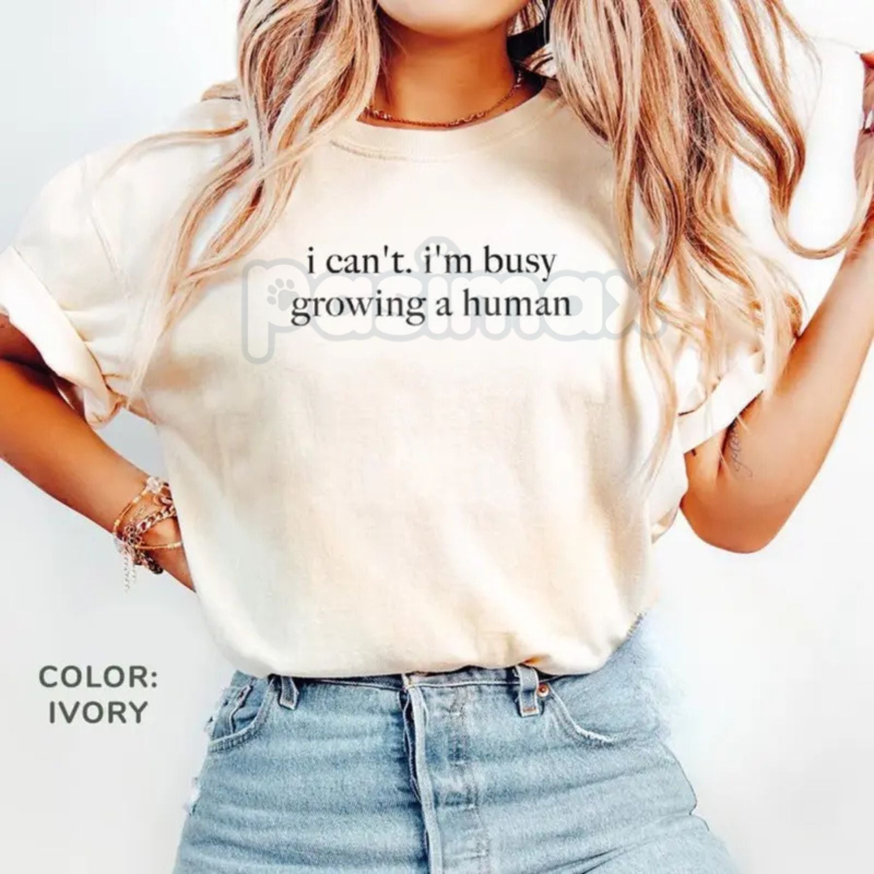 Pasimax Comfort Colors® Oversized Maternity Tee — lifestyle context
