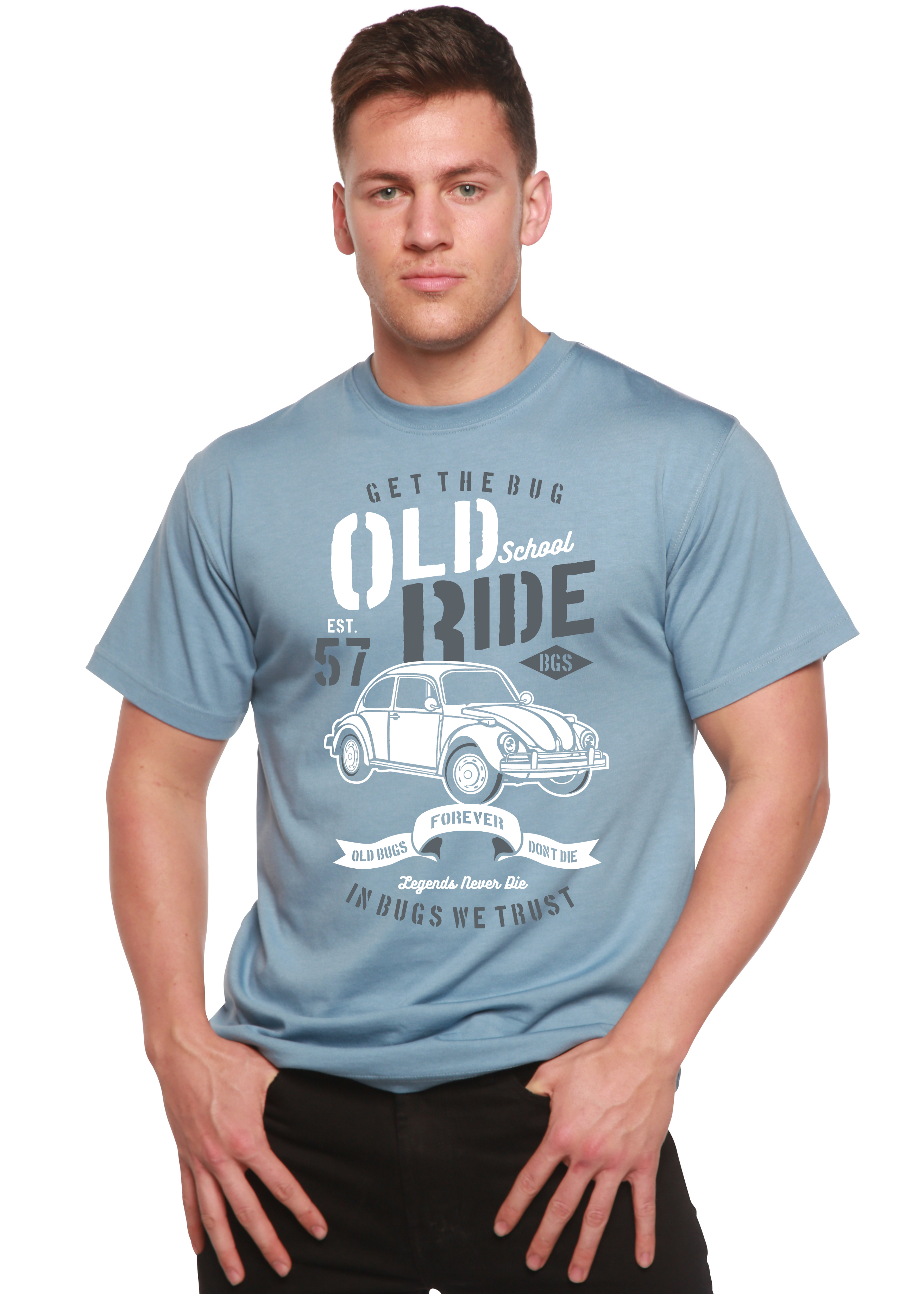 Spun Bamboo Old School Ride Spun Bamboo® Men's Bamboo Viscose/Organic Cotton Short Sleeve Graphic T-Shirt — alternative angle