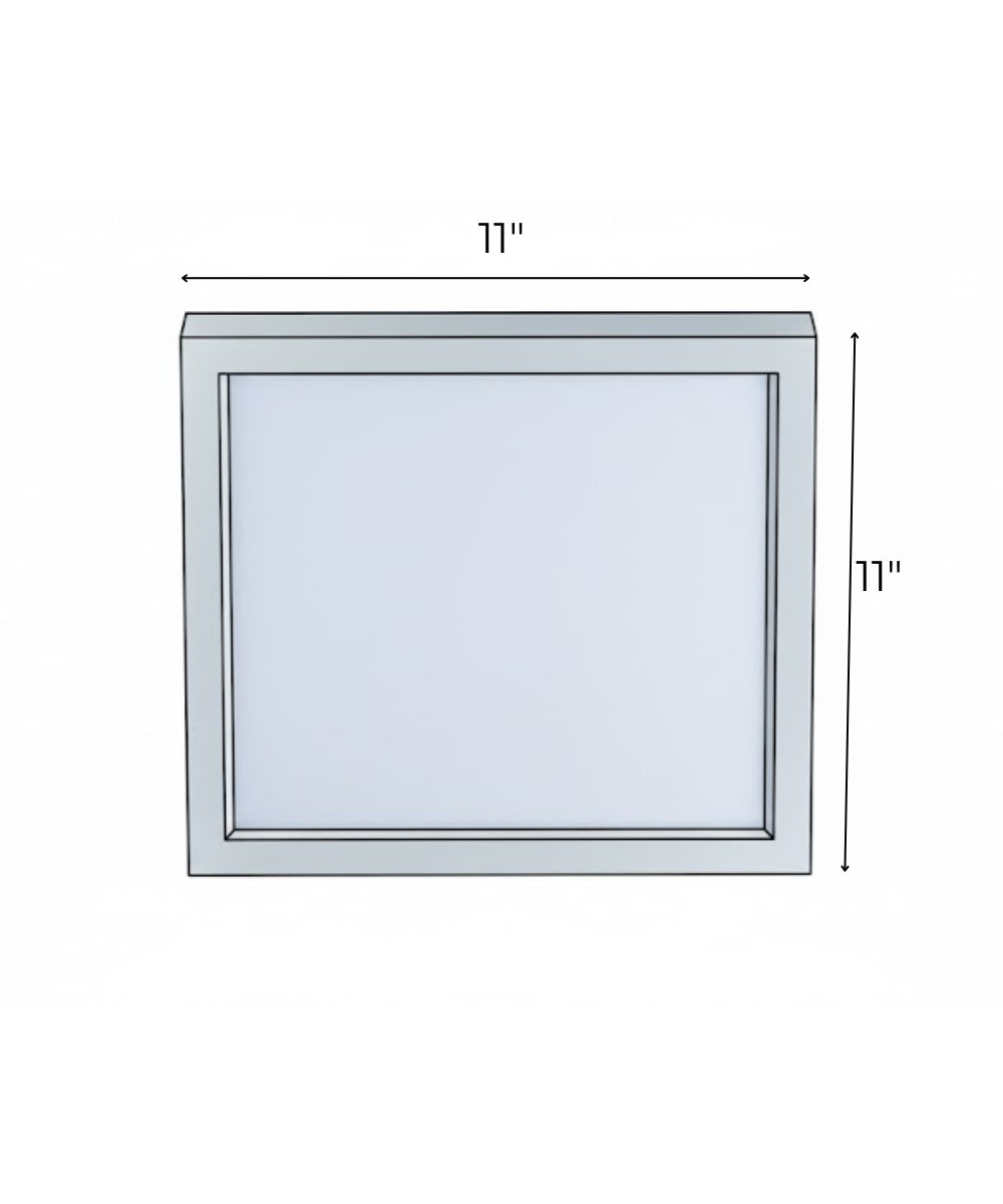 11"W 1-Light Square LED Flush Mount Light Fixture White Acrylic Finish – LampsUSA, view 5