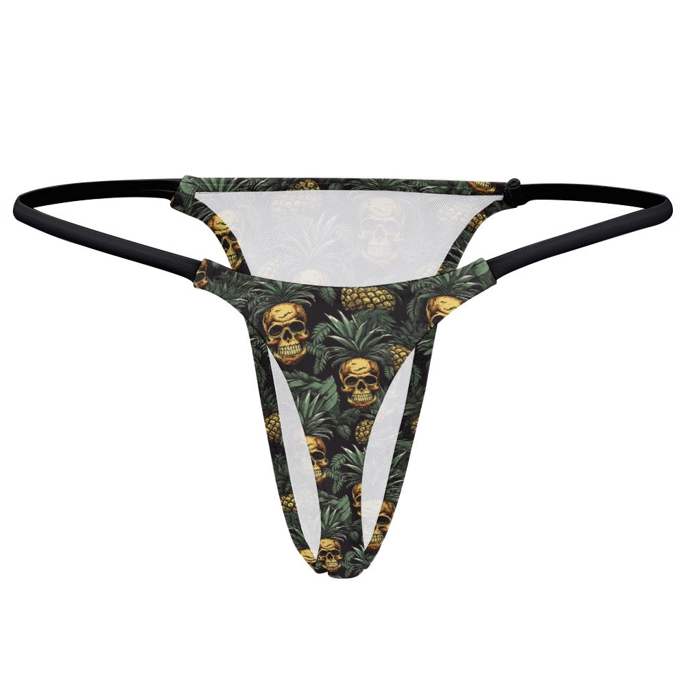 Luckless Outfitters Pineapple Skull Thong — in-use photo